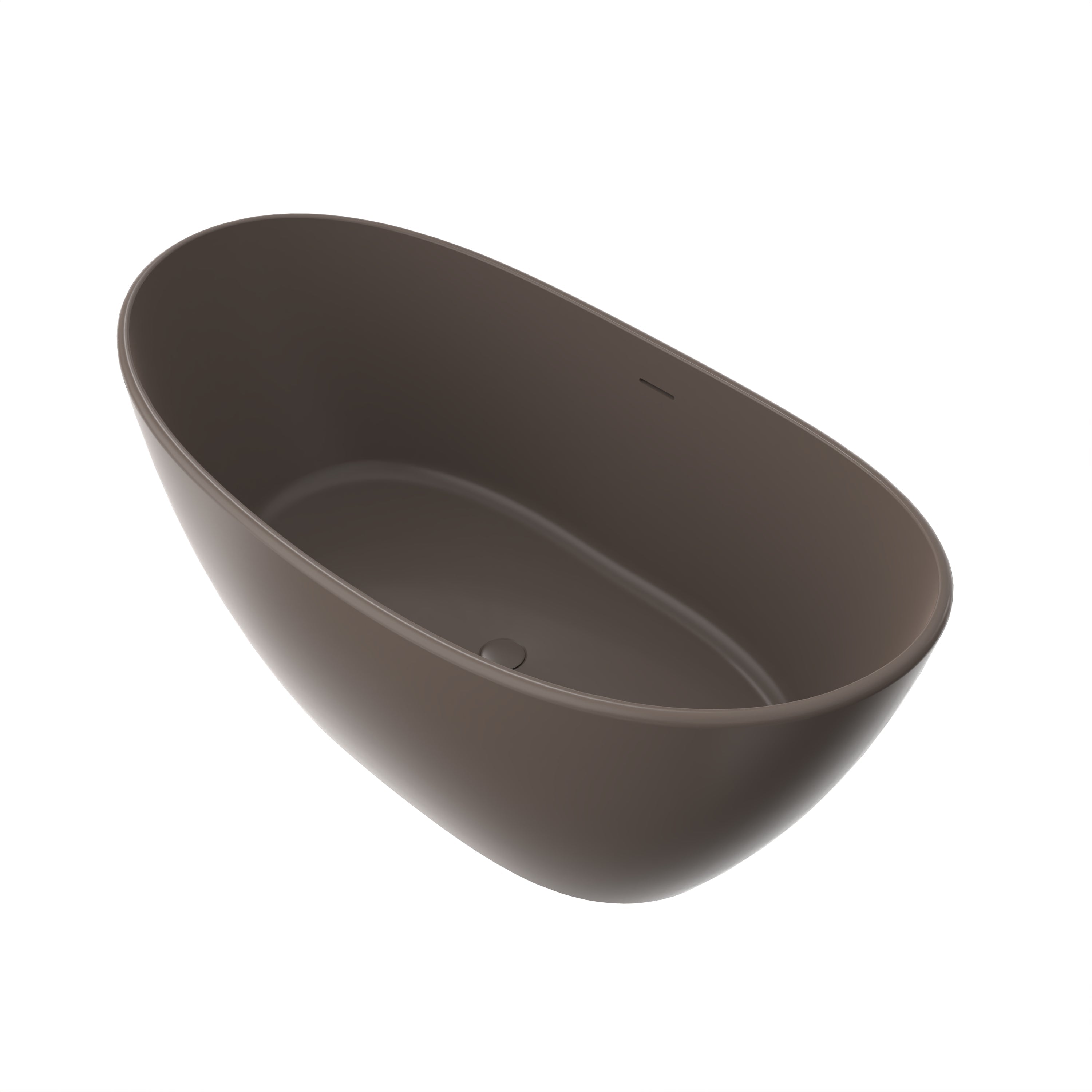 61 Inch Freestanding Solid Surface Soaking Bathtub
