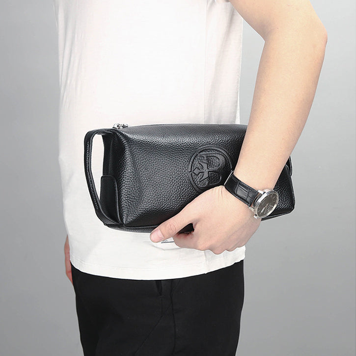 Stylish Cowhide Bag Waterproof Leather Mens Bag