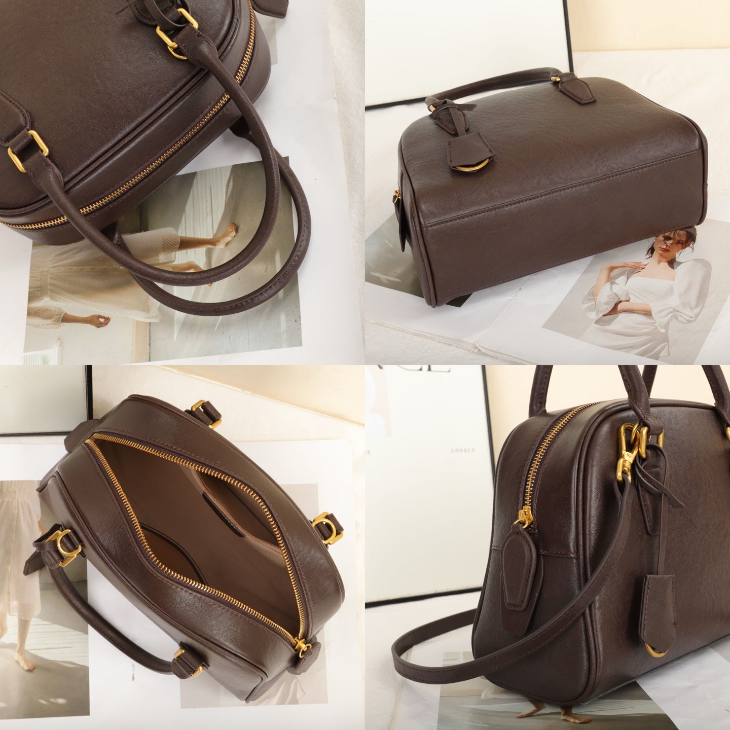 Top-Grain Leather Versatile Bag 2026 New Boston Pillow Bag Shoulder And Crossbody Bag Large Capacity Genuine Leather Handbag