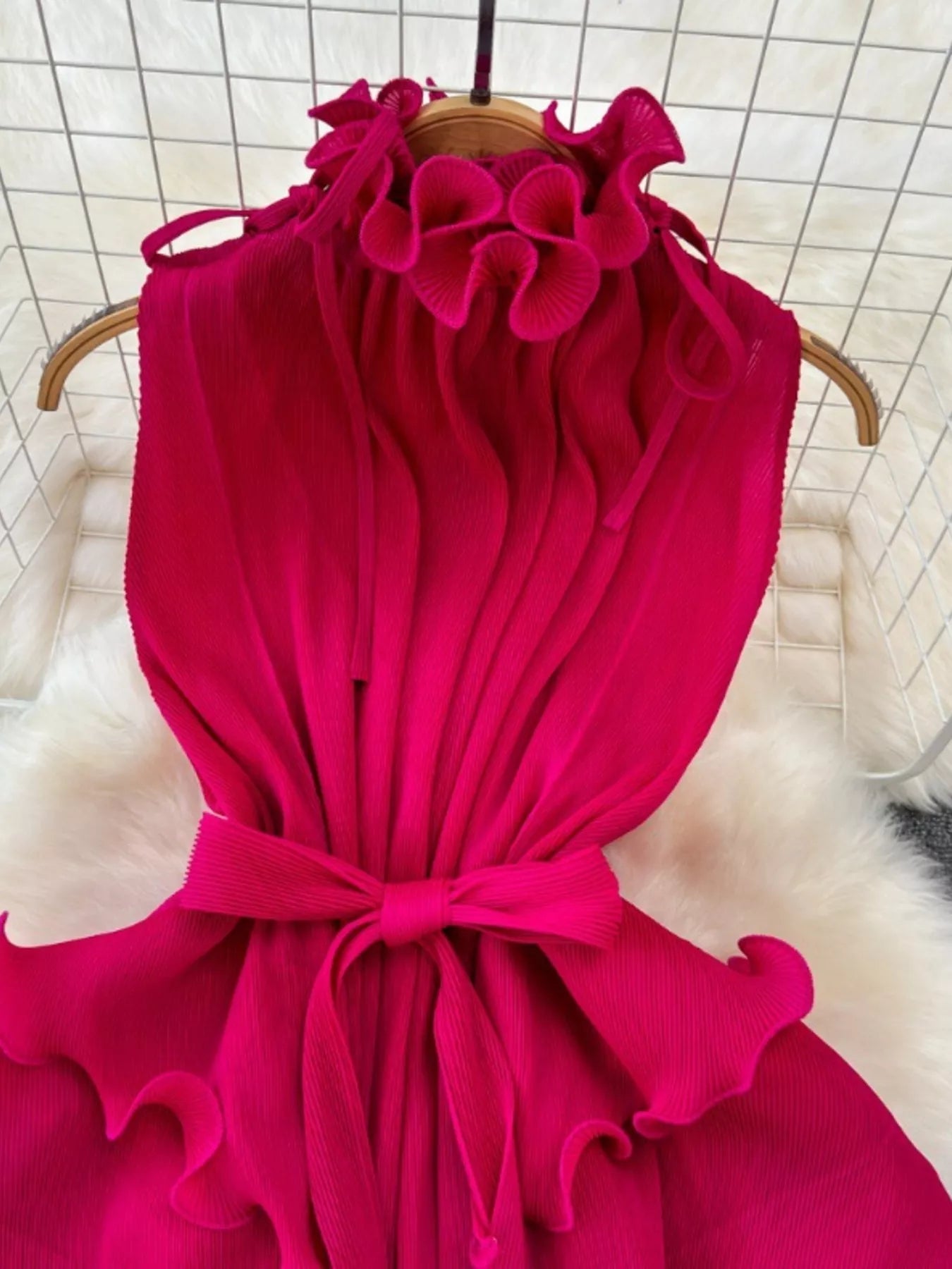 Ruffled Tiered Sleeveless Midi Dress