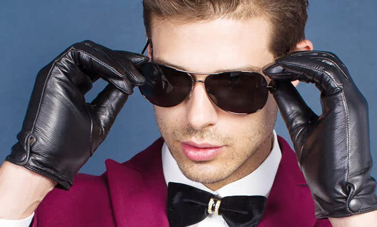 Riding A Motorcycle Driving Leather Gloves