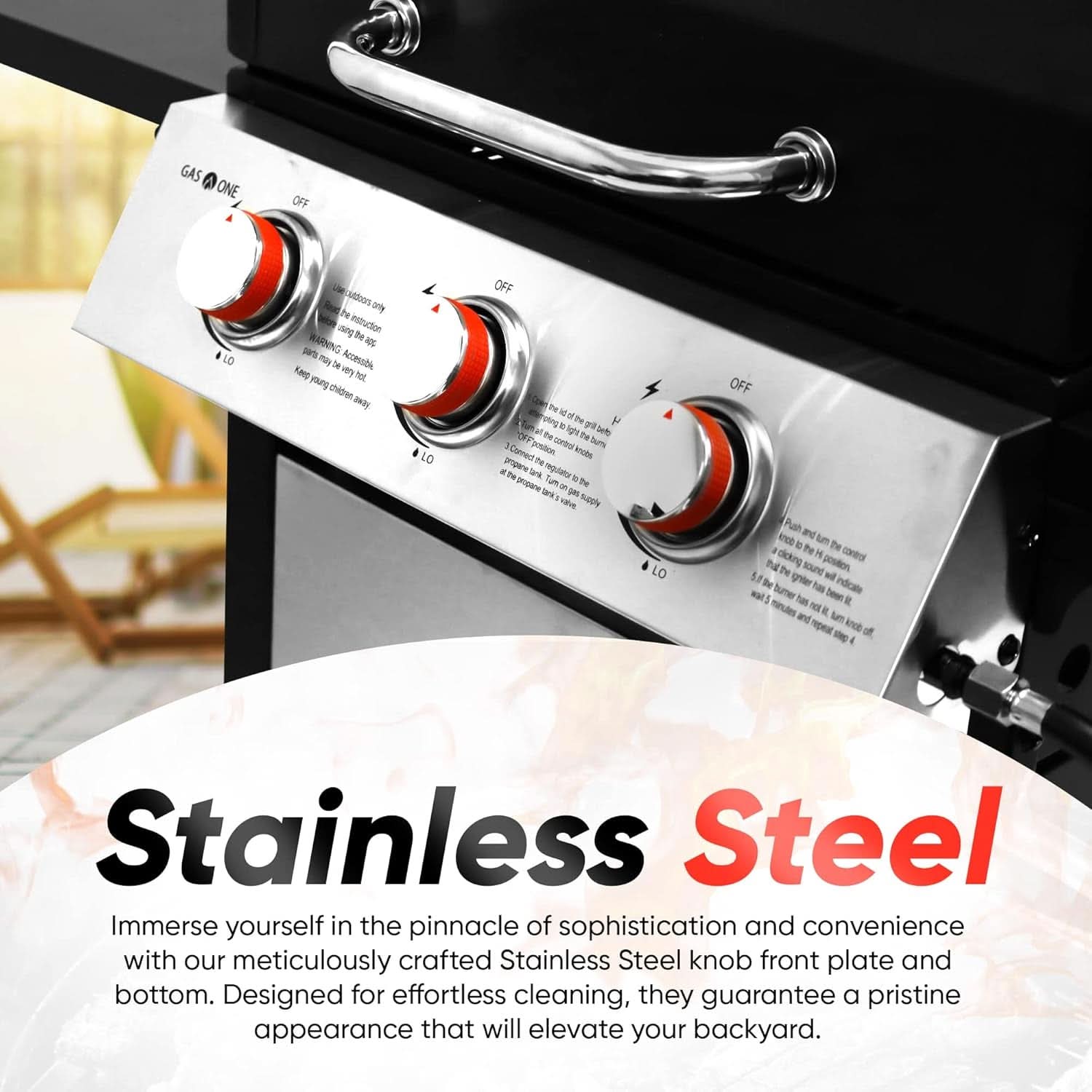 3 Burner Stainless Steel Propane Gas Grill With Cabinet - Overture Gifts