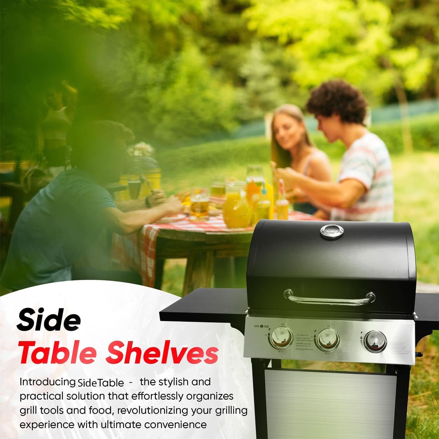 3 Burner Stainless Steel Propane Gas Grill With Cabinet - Overture Gifts