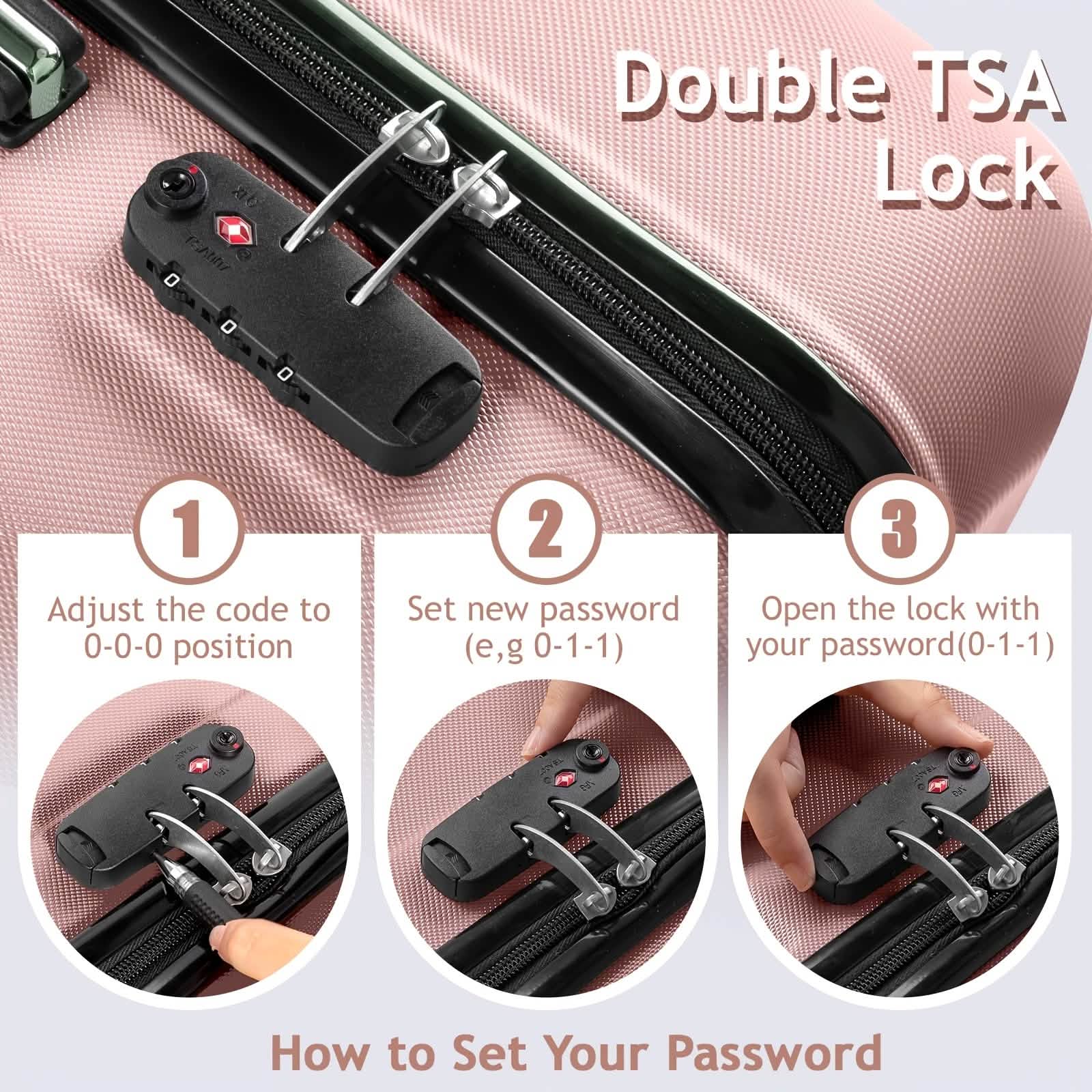 3-Piece Hard Shell Luggage Set with TSA Lock – 20/24/28 Inch 360° Spinner Wheels - Overture Gifts
