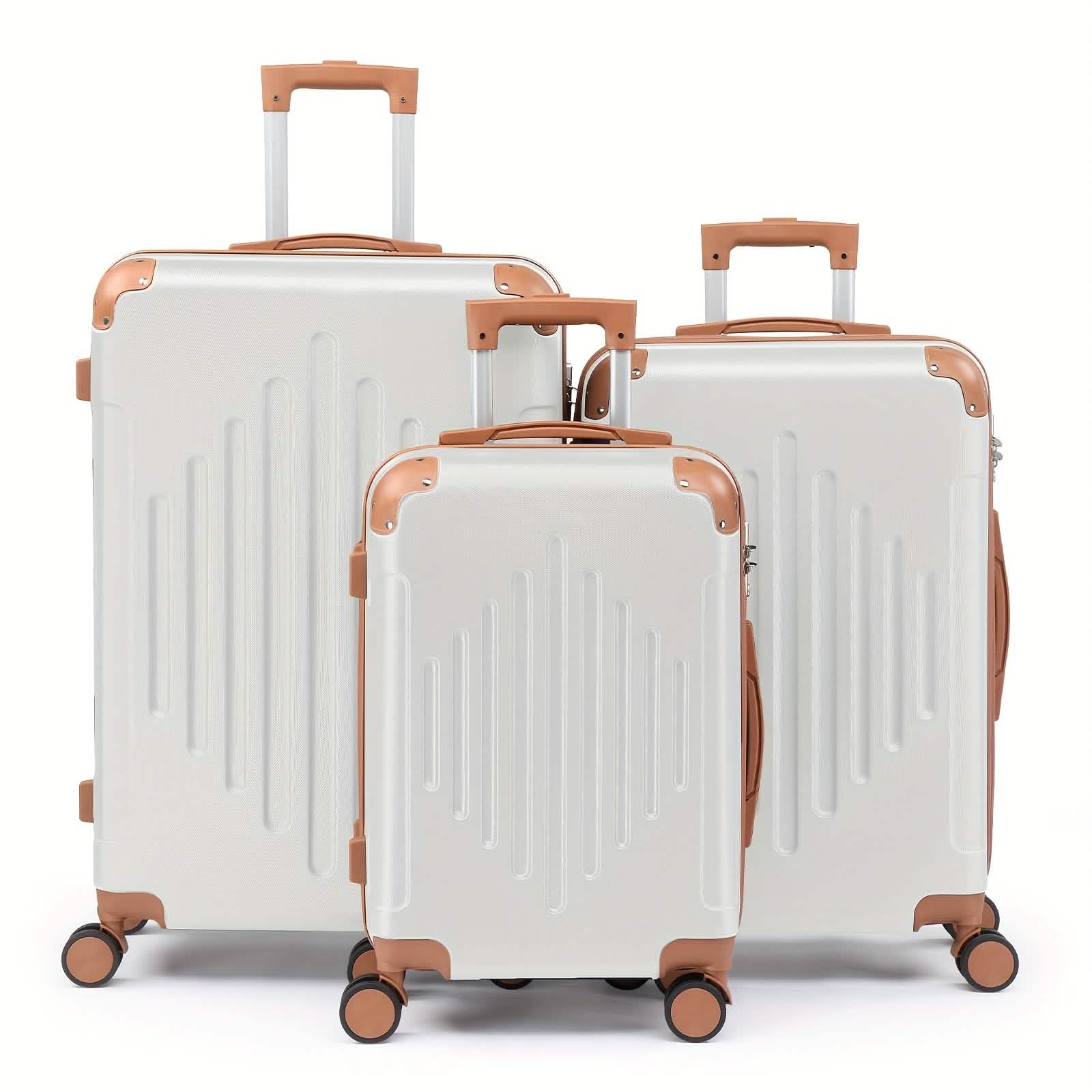 3-Piece Hard Shell Luggage Set with TSA Lock – 20/24/28 Inch 360° Spinner Wheels - Overture Gifts