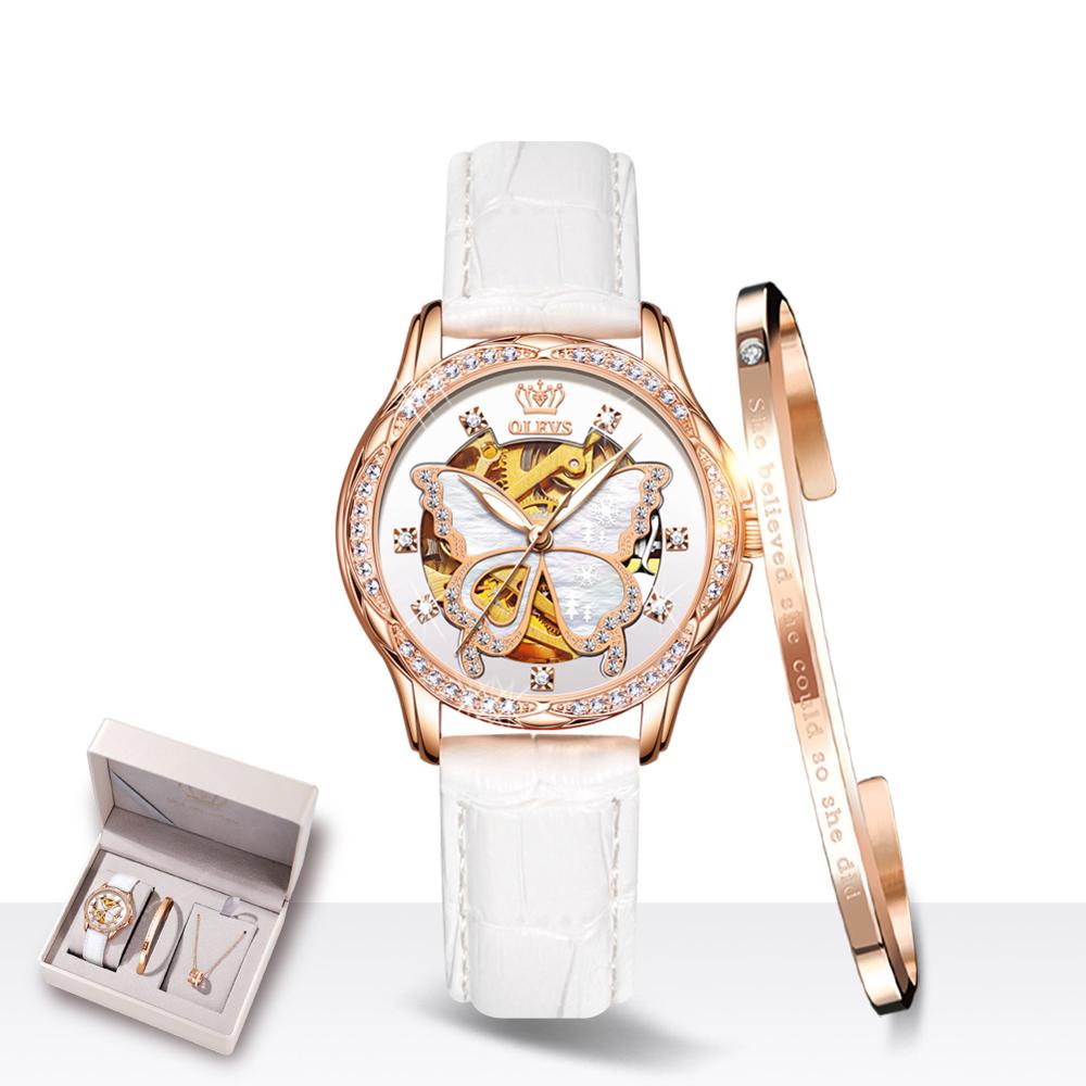 Ladies Automatic Mechanical Watch & Bracelet Gift Set