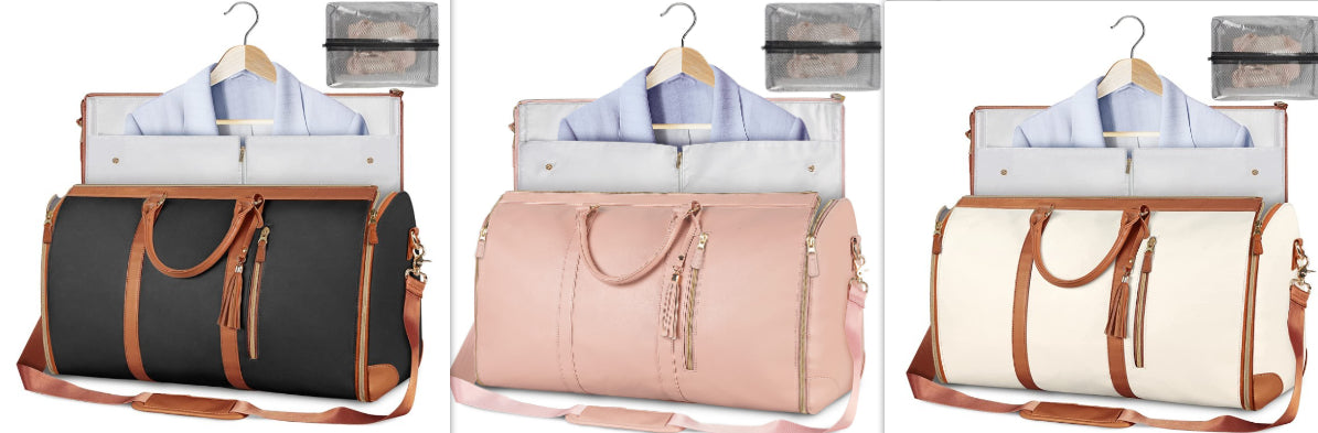 Women's Large Capacity Travel Duffle and Garment Bag Handbag