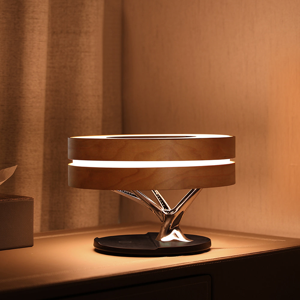 Luminary Speaker Lamp — Bluetooth 5.0, Wireless Charging & LED Ambient Light