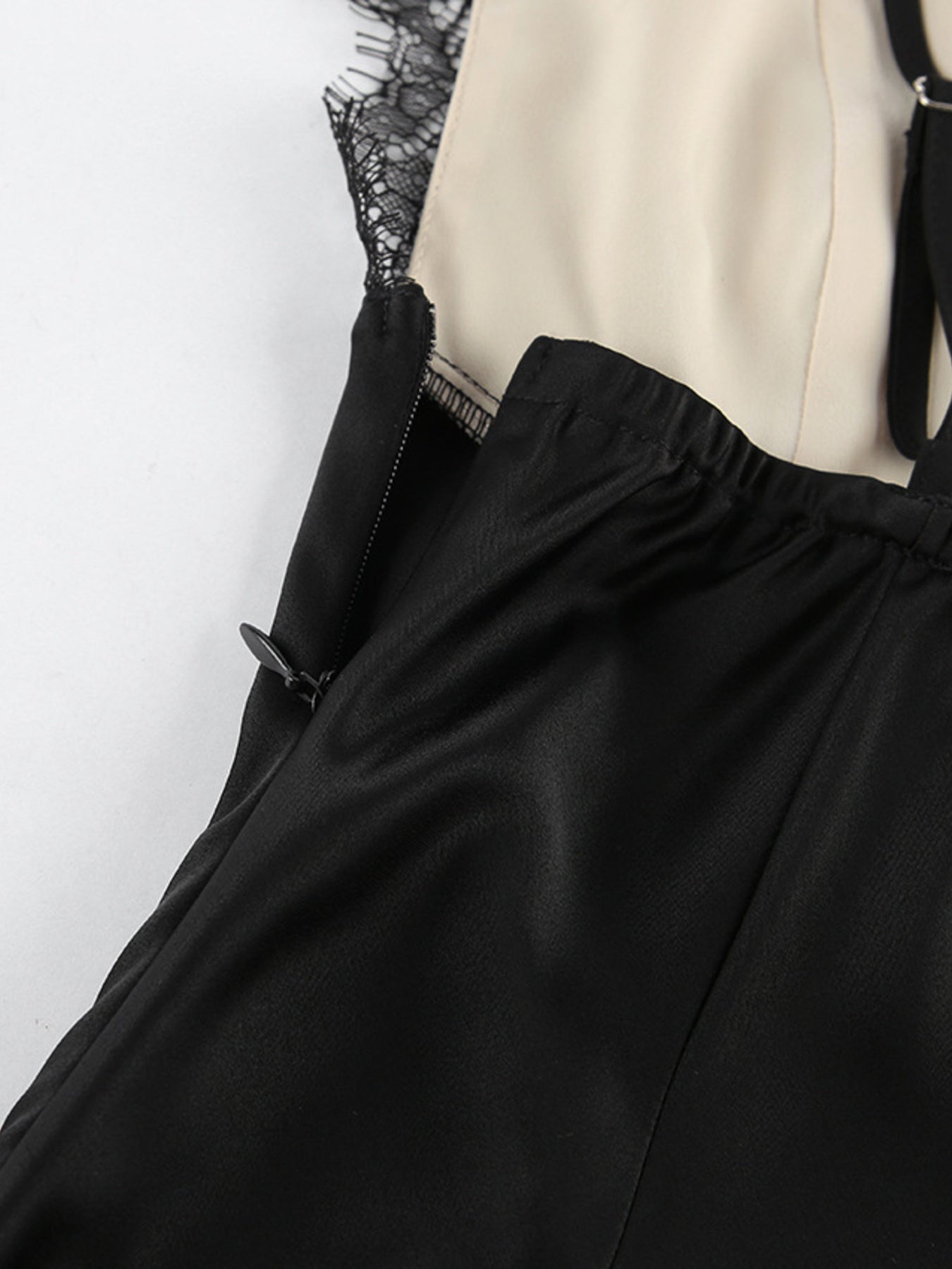 Lace Trimmed Adjustable Strap Midi Dress