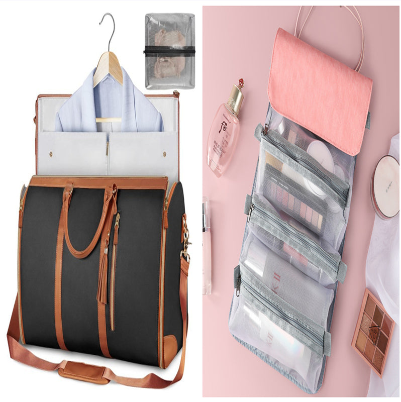 Women's Large Capacity Travel Duffle and Garment Bag Handbag