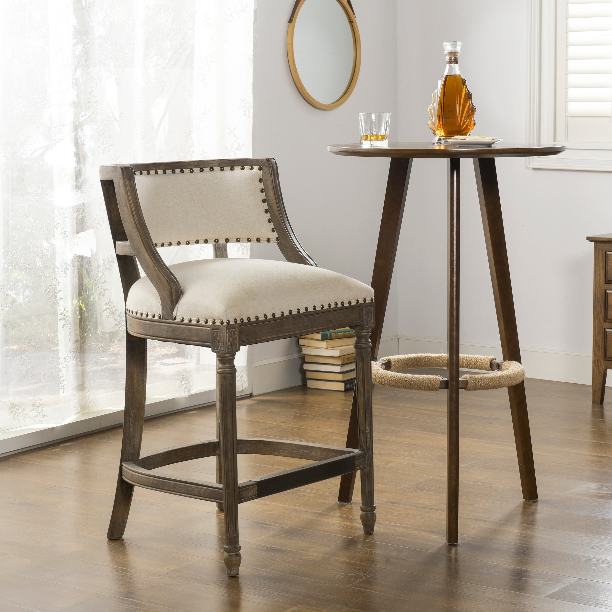 Paris 26.5" Farmhouse Counter Height Bar Stool