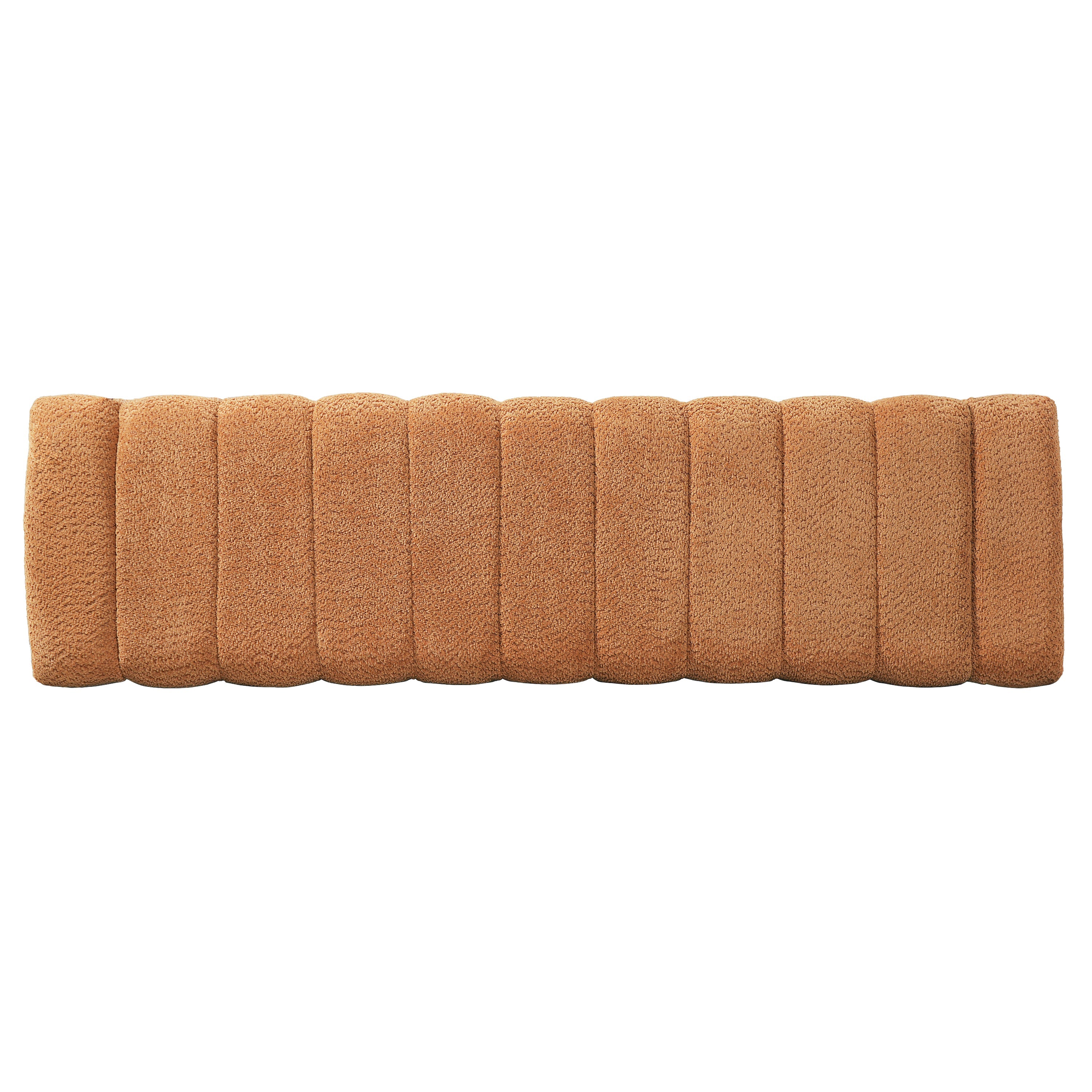 63-Inch Modern Minimalist Multi-Functional Boucle Bench - Orange