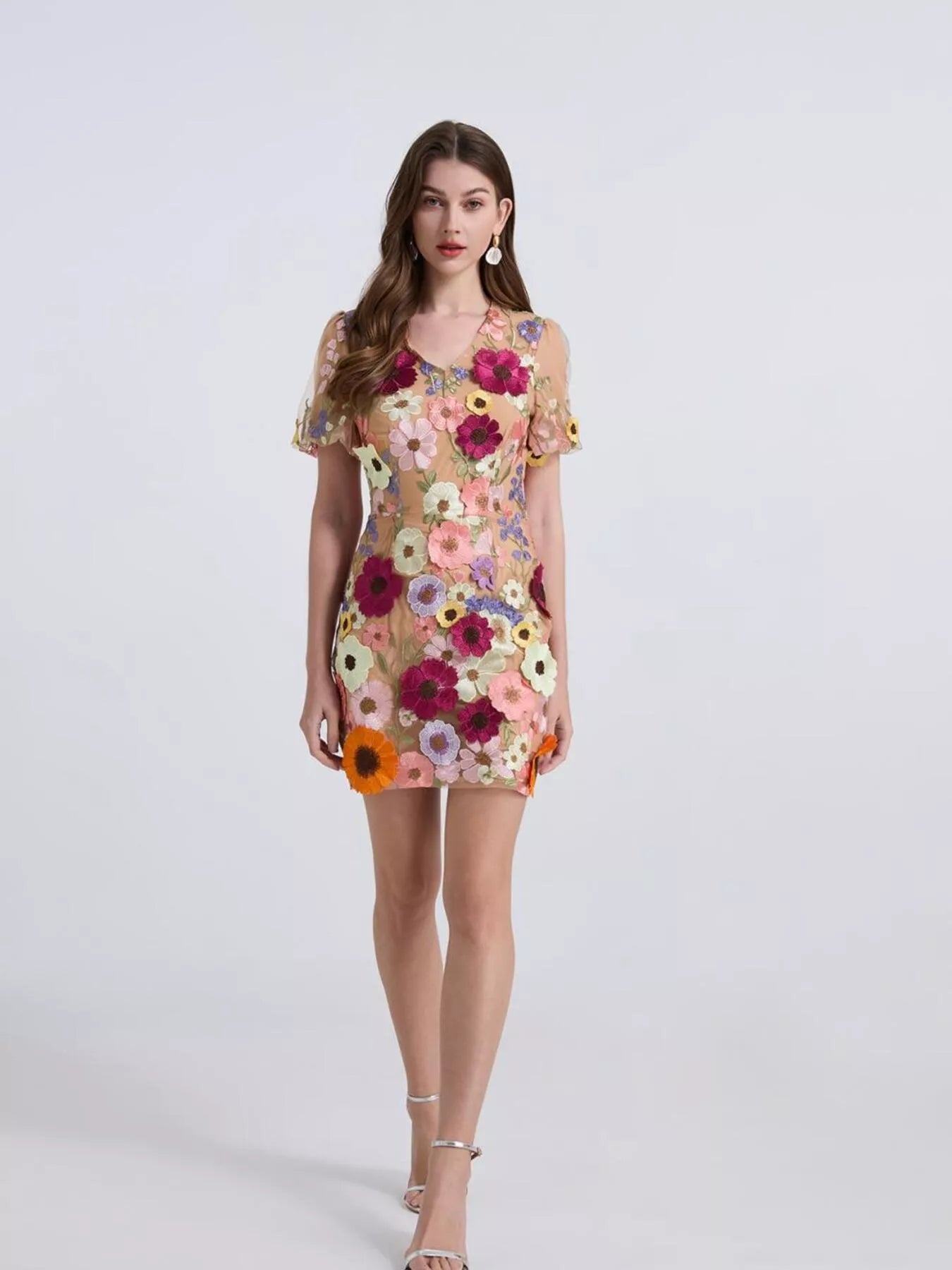 Floral Puff Sleeve Mini Dress