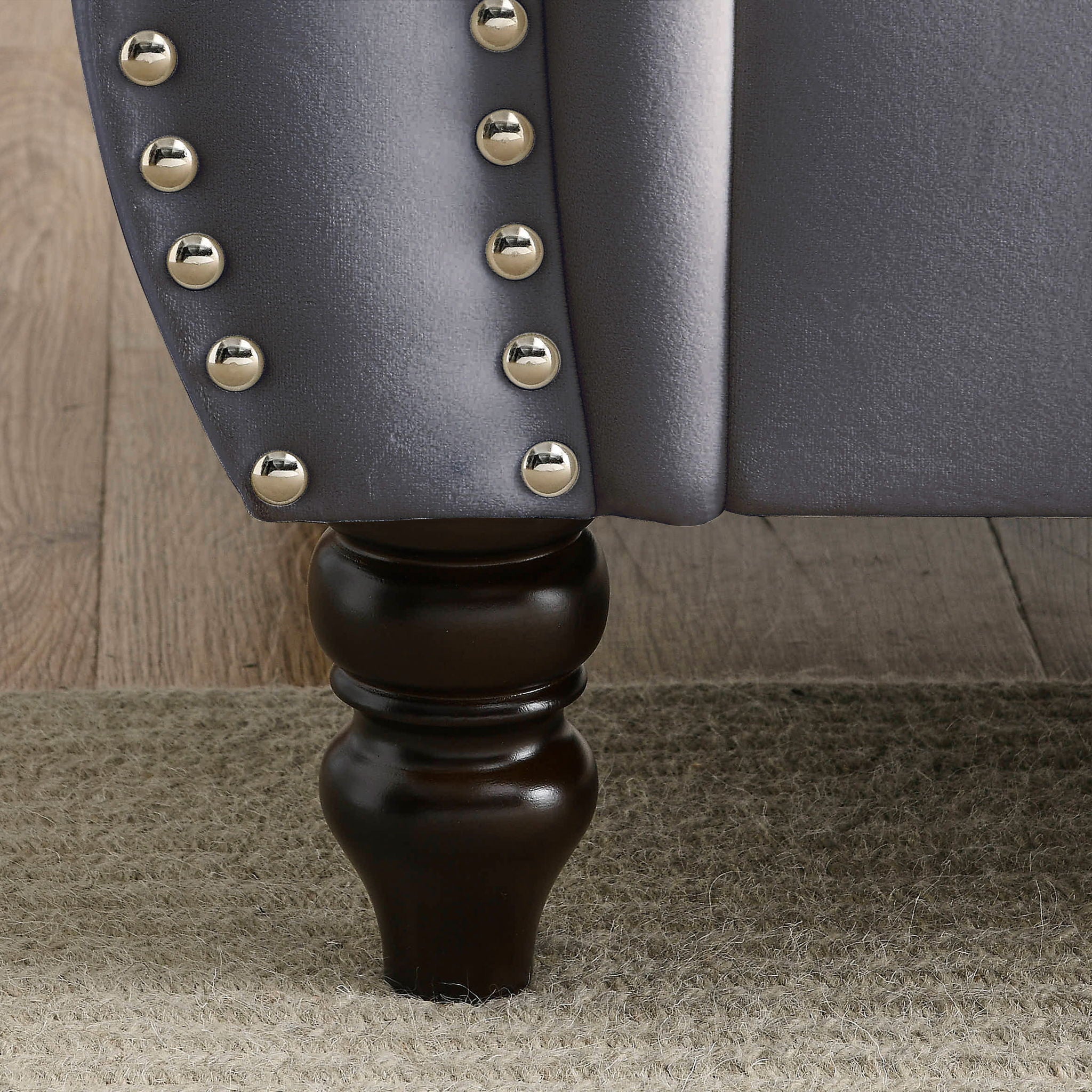 Chesterfield Sofa With Rolled Arms And Nailhead Trim
