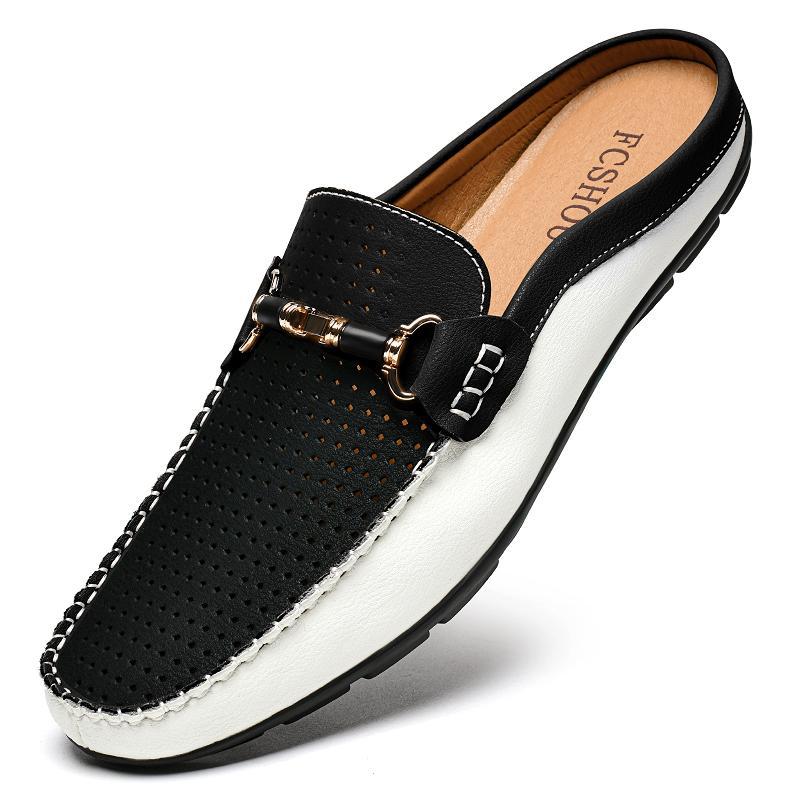 Large-size Leather Shoes Mens Breathable Loafer Shoes