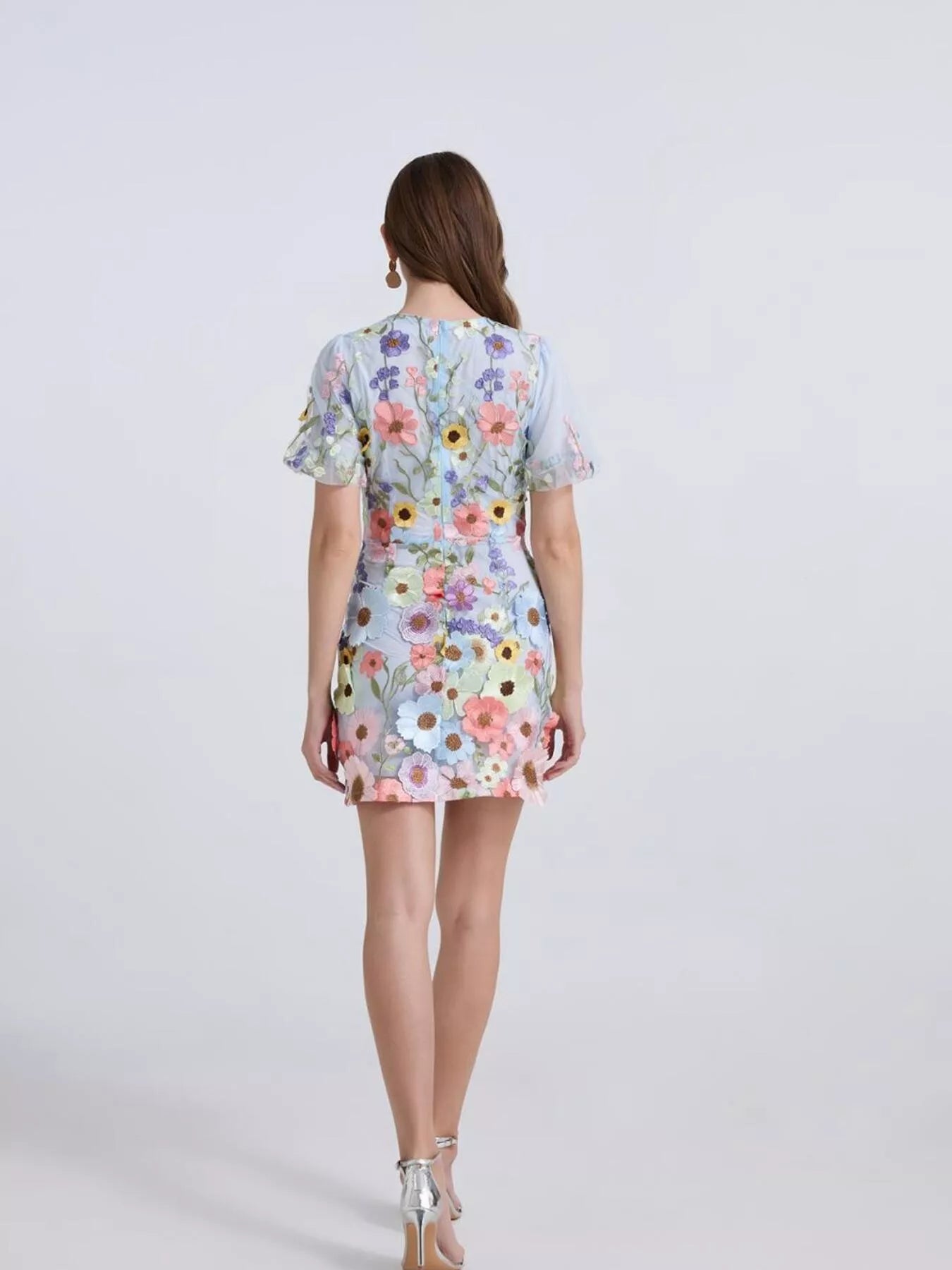 Floral Puff Sleeve Mini Dress