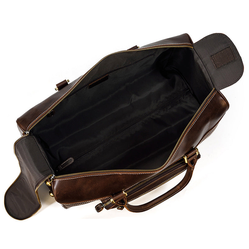 Men's Genuine Leather Retro Travel Bag