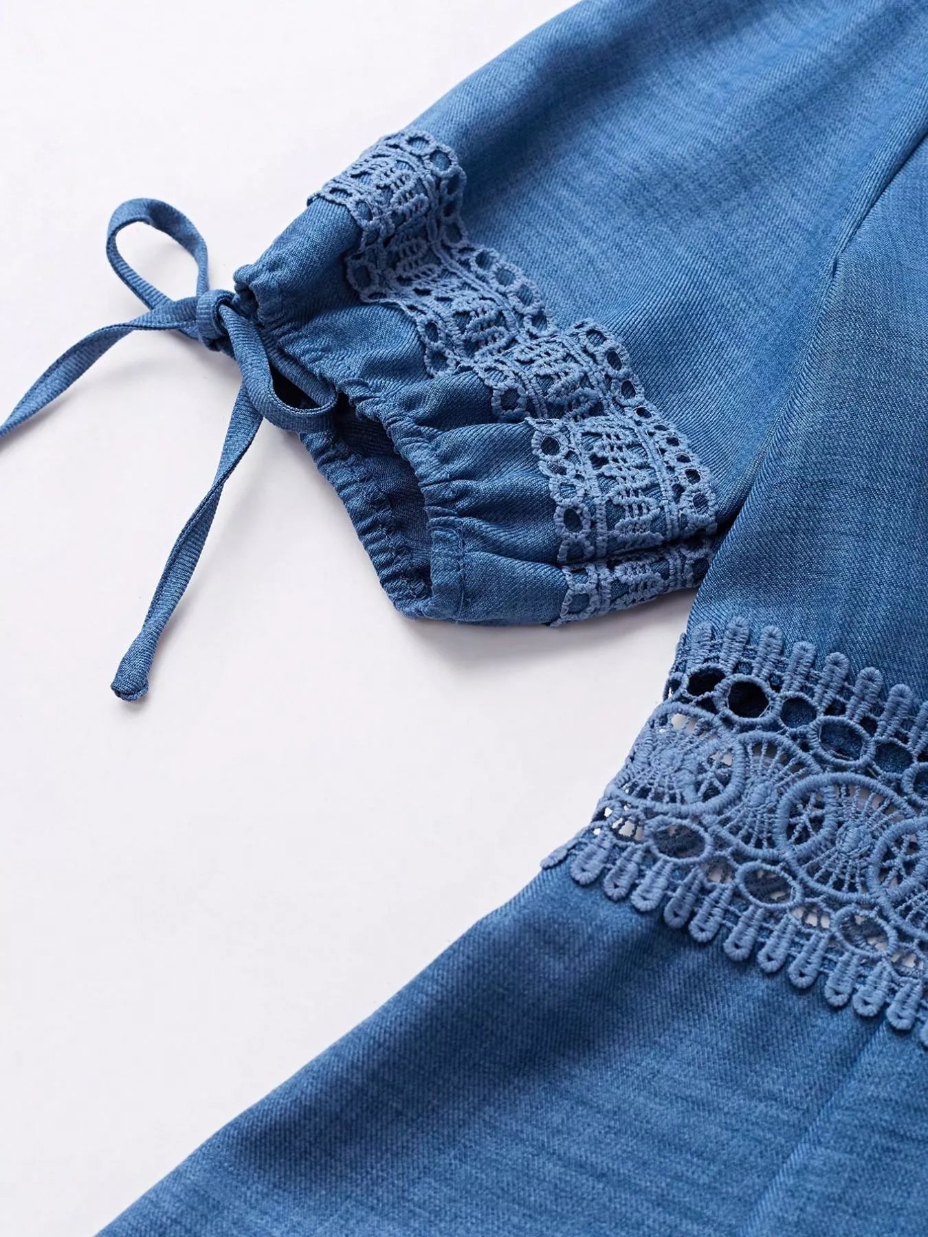 Lace Detail V-Neck Mini Dress