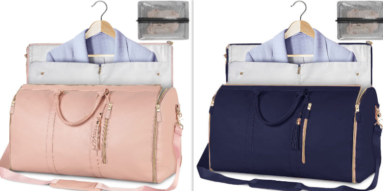 Women's Large Capacity Travel Duffle and Garment Bag Handbag