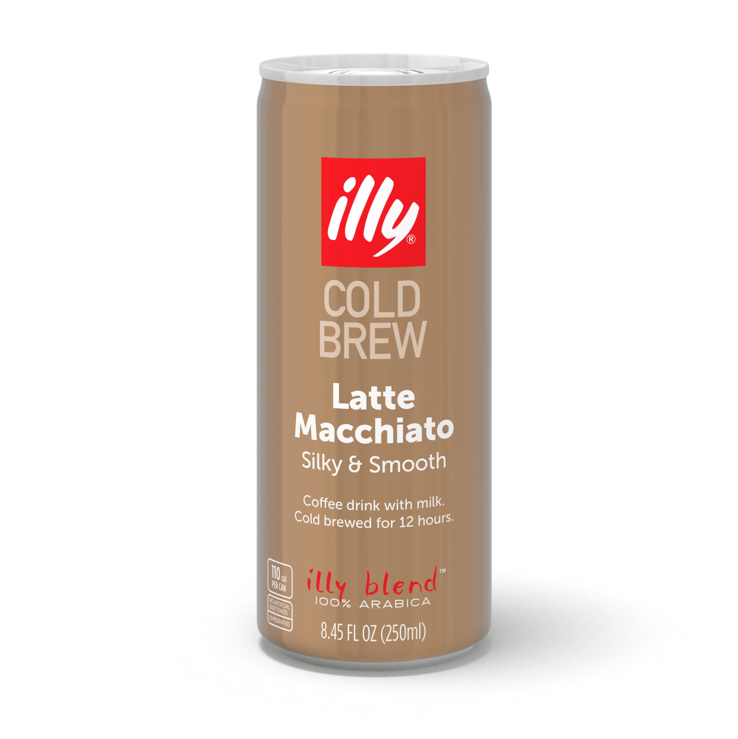 Illy Caffe Latte Macchiato Cold Brew Coffee, Case of 12, 8.45 fl oz Cans