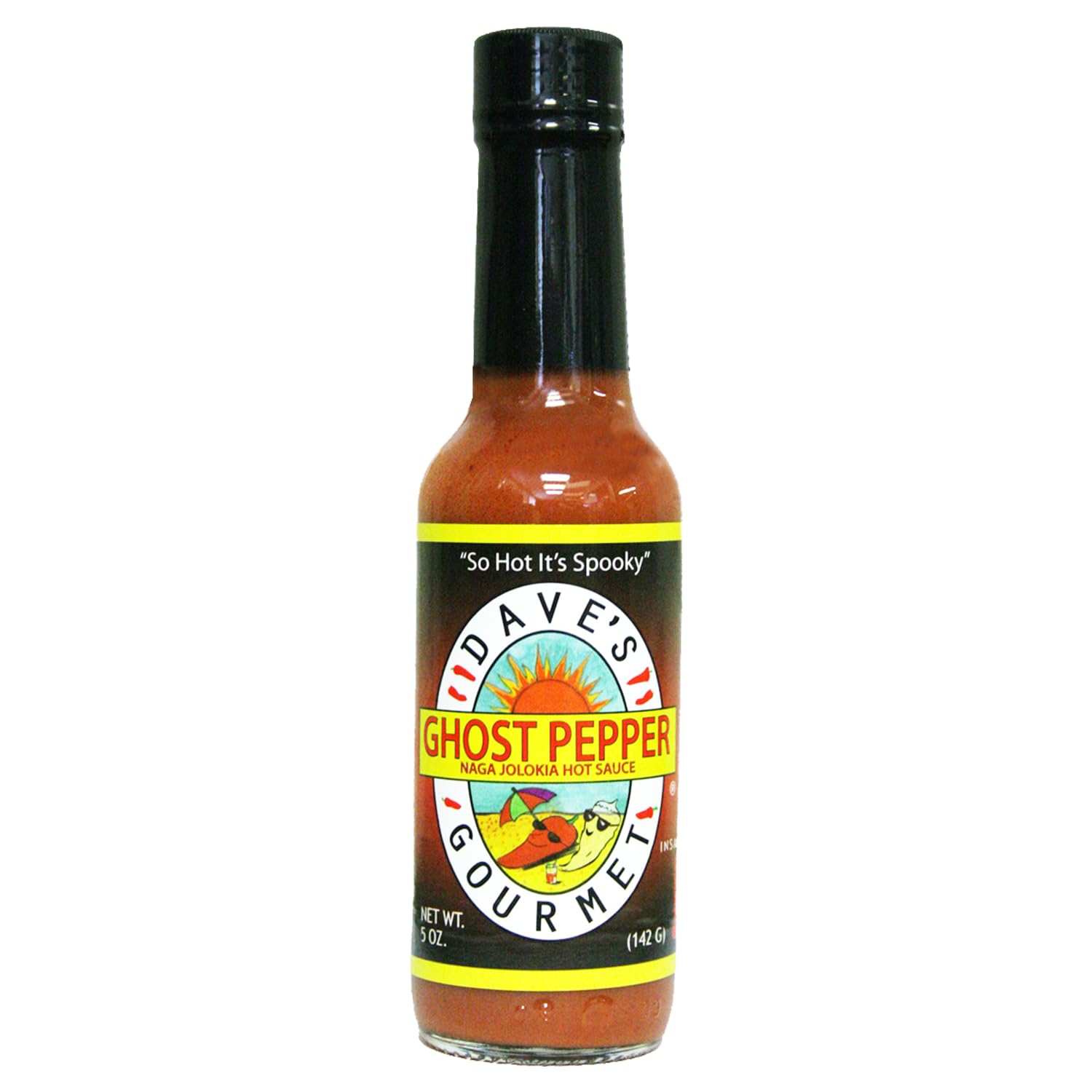 Dave's Gourmet Ghost Pepper Naga Jolokia Hot Sauce, Case of 6, 5 Fl Oz