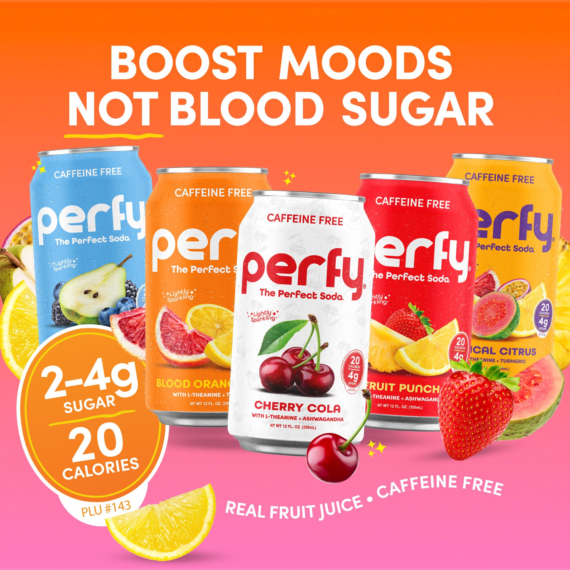 Perfy Blood Orange Yuzu Drink, Case of 12, 12 fl oz