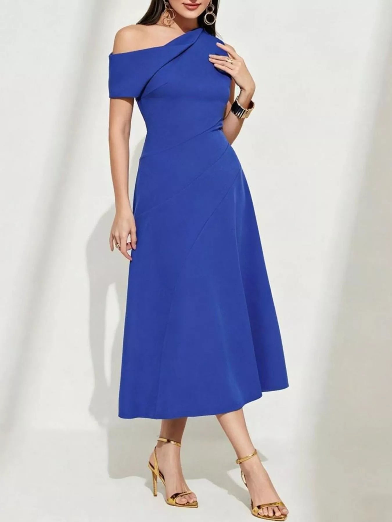 One-Shoulder Midi Dress