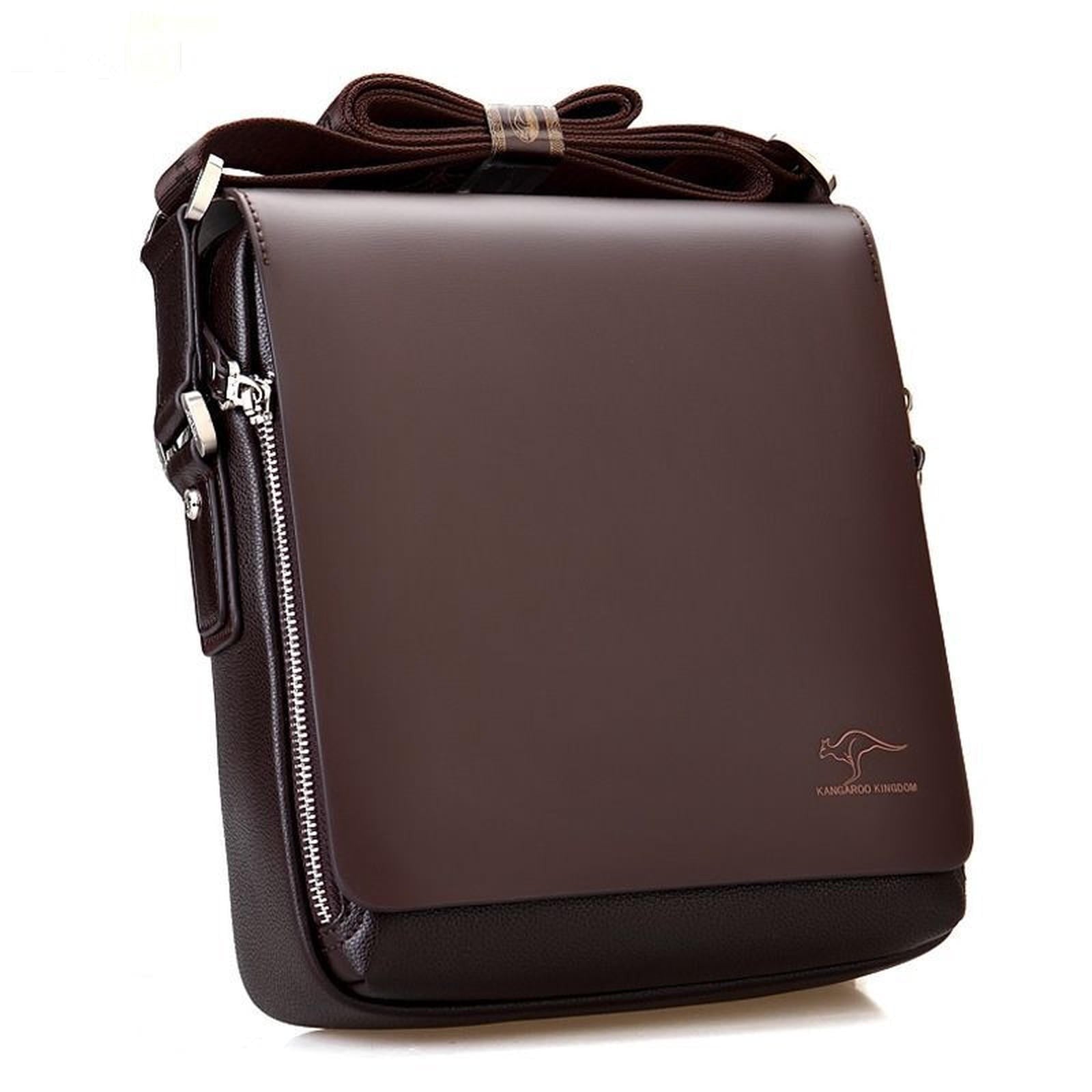 Premium Kangaroo Leather Messenger Bag - Men's Casual Shoulder Briefcase