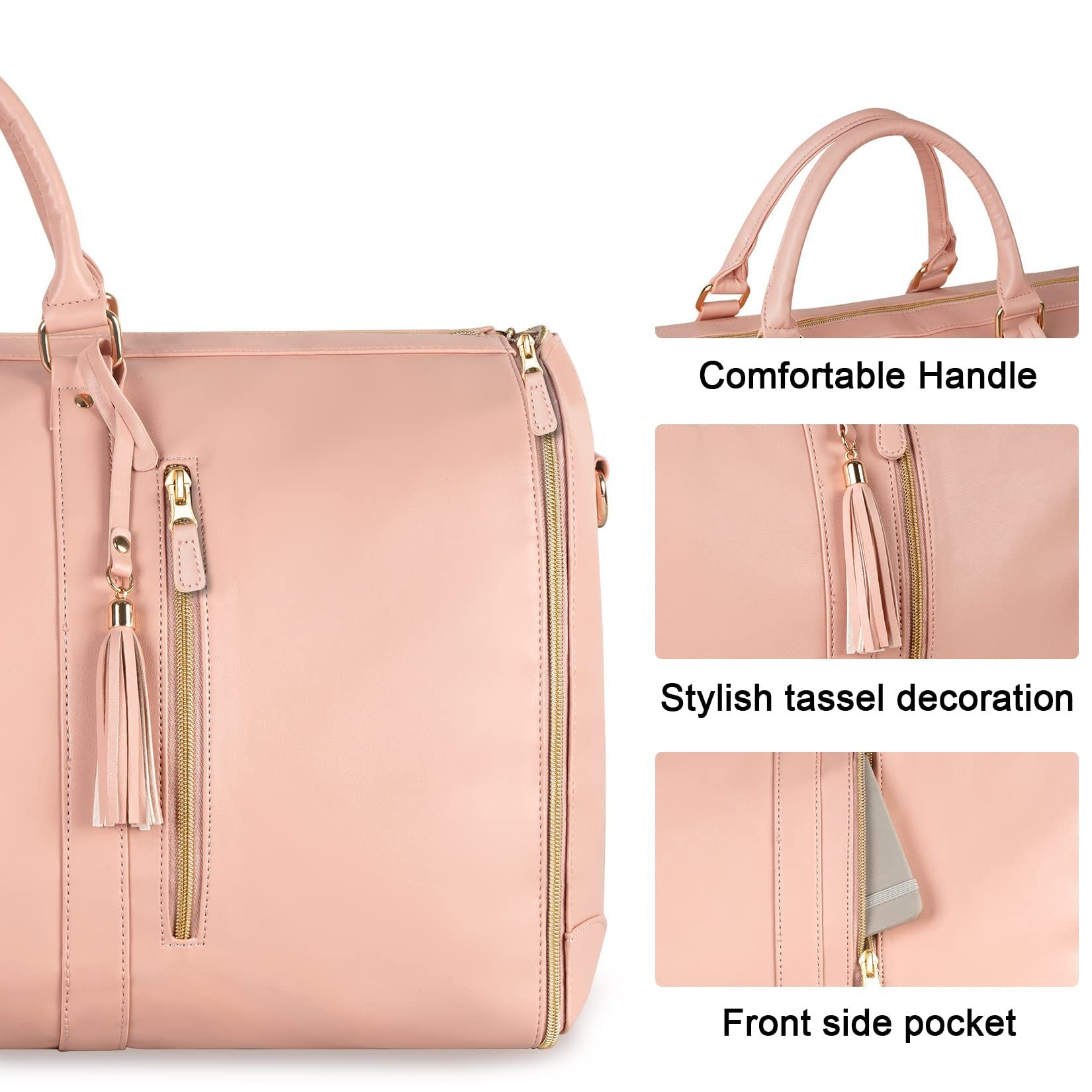 Women's Large Capacity Travel Duffle and Garment Bag Handbag