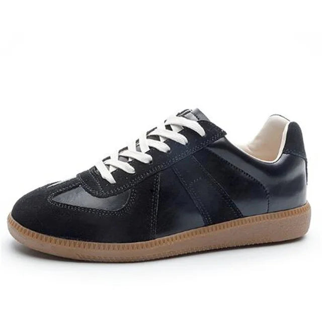 New Splicing Spell Colors Genuine Leather Shoes Flat Sneakers Temperament Trend Shoes Casual Sneakers Women Flats
