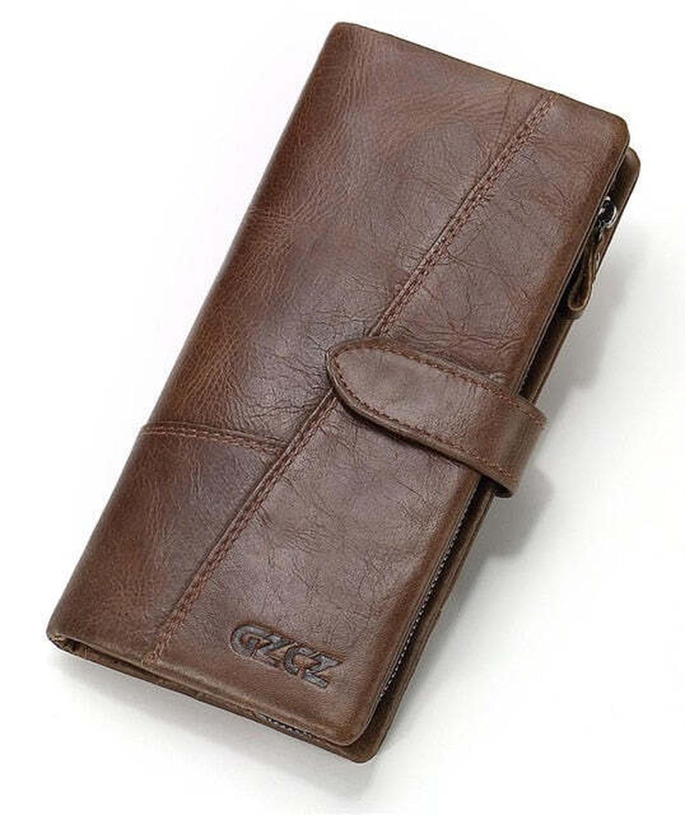 GZCZ Genuine Leather Women Wallet Purse Female Luxury Cow Leather Business Women's Handbag Genuine Leather Pouch