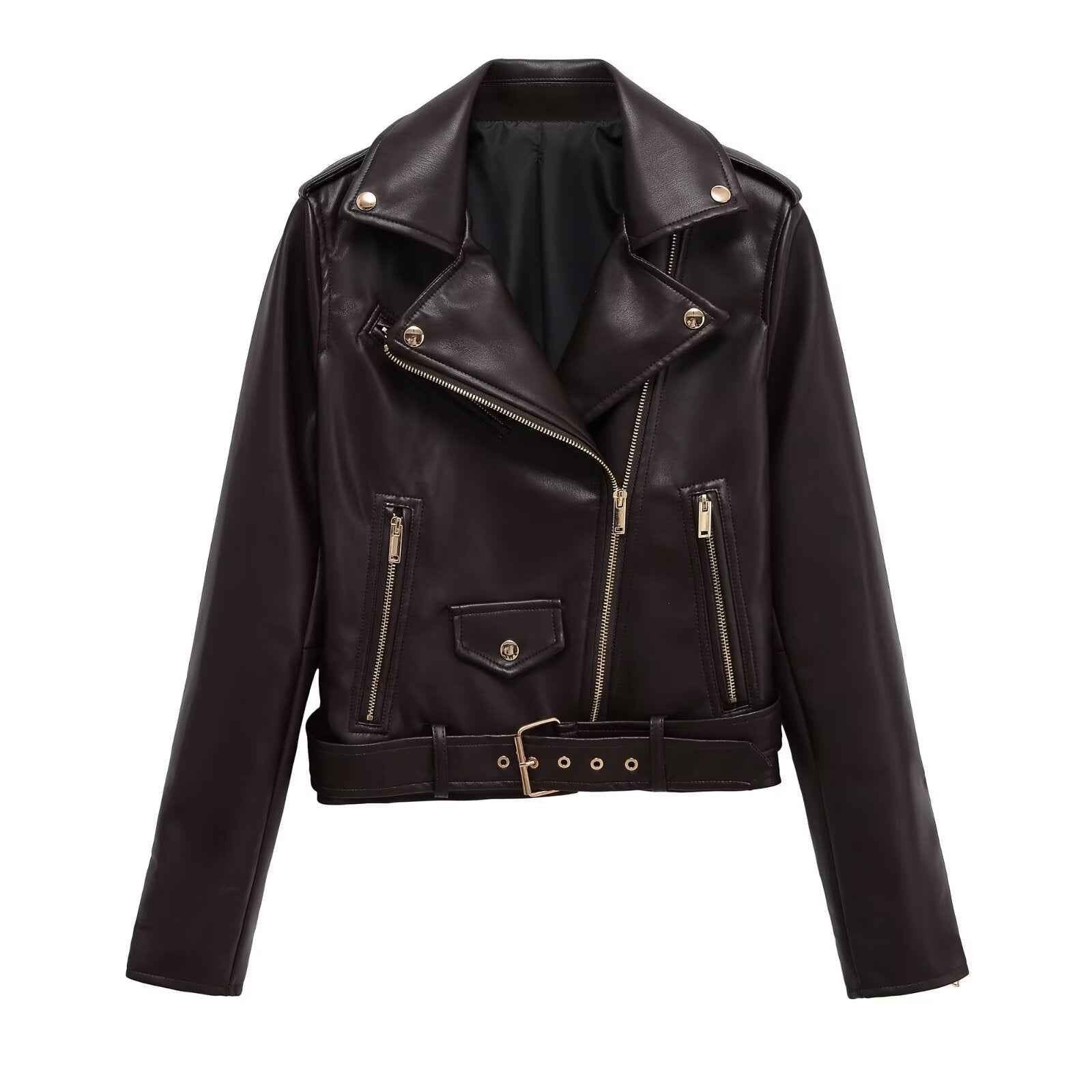Imitation leather jacket