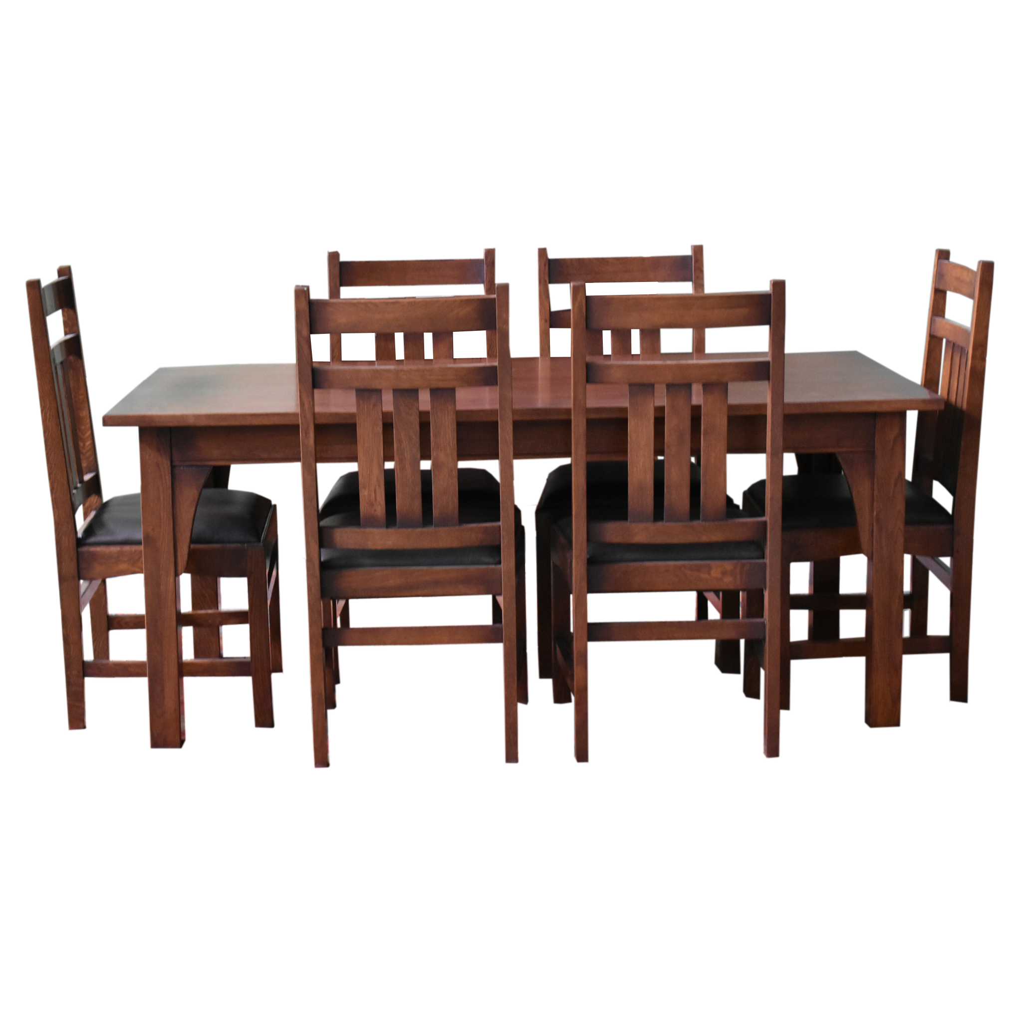 Mission 70" Solid Oak Dining Table Set with 6 #401 Chairs