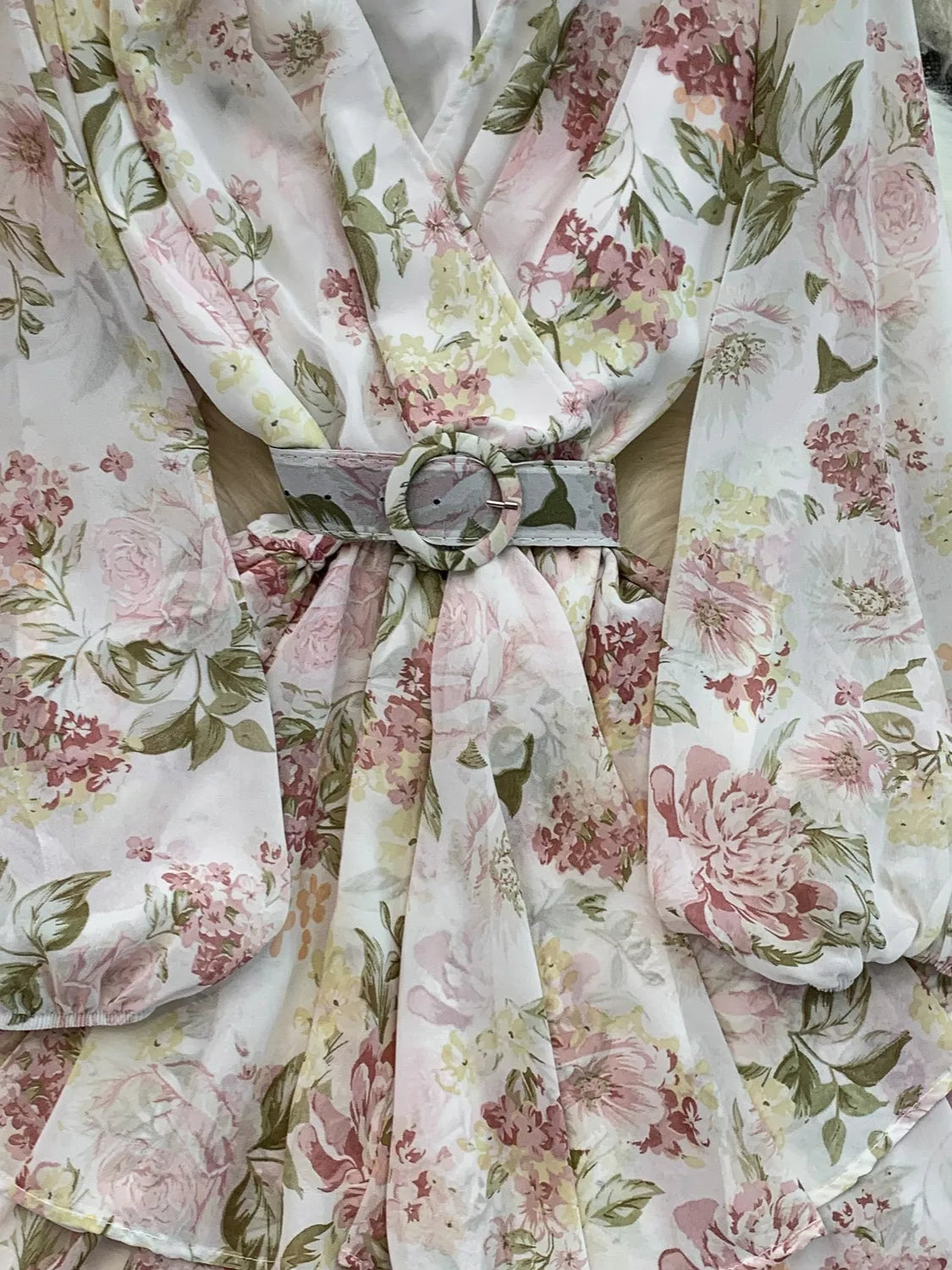 Floral Print Ruffle Hem Mini Dress