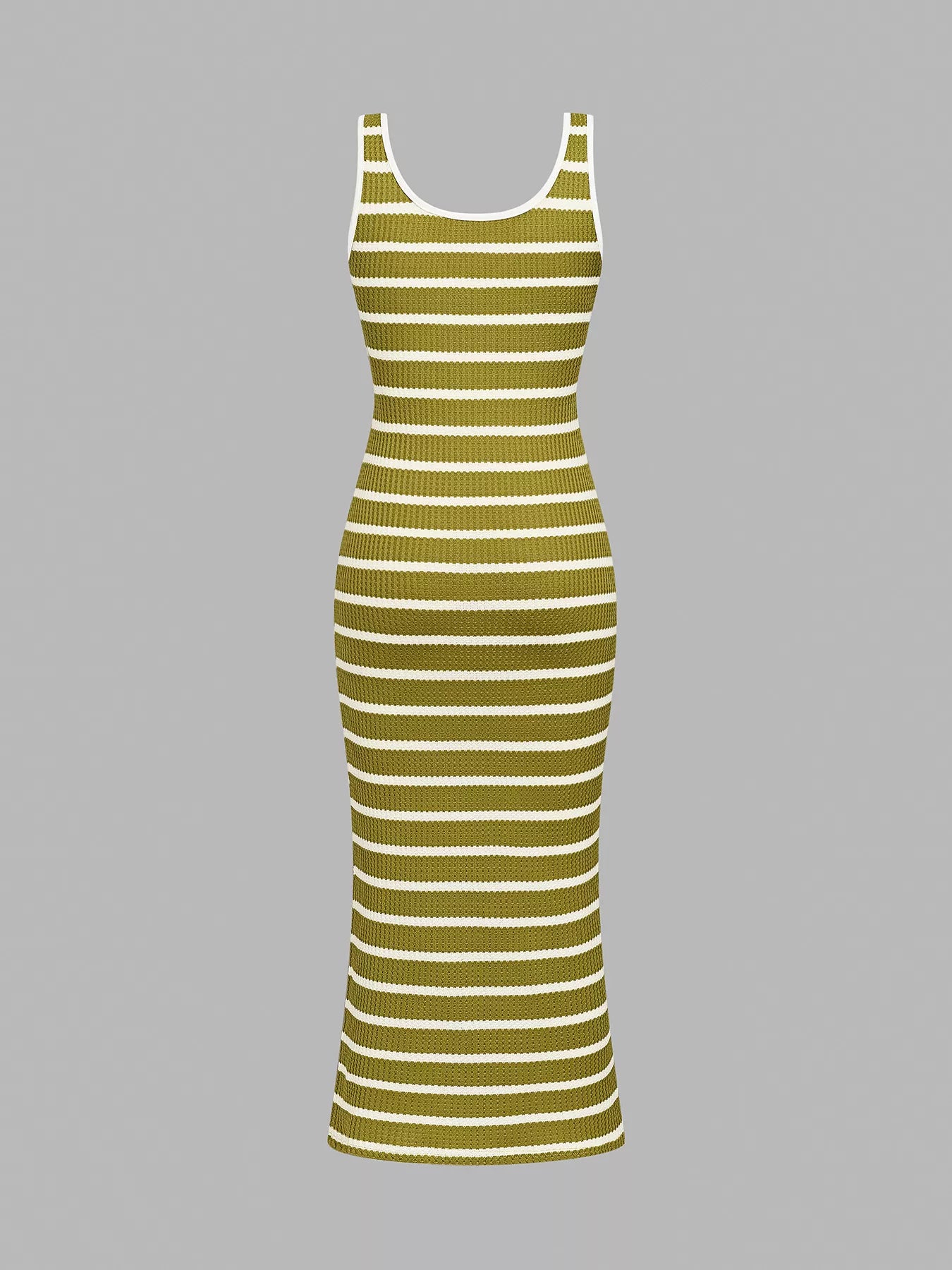 Striped Bodycon Knit Midi Dress
