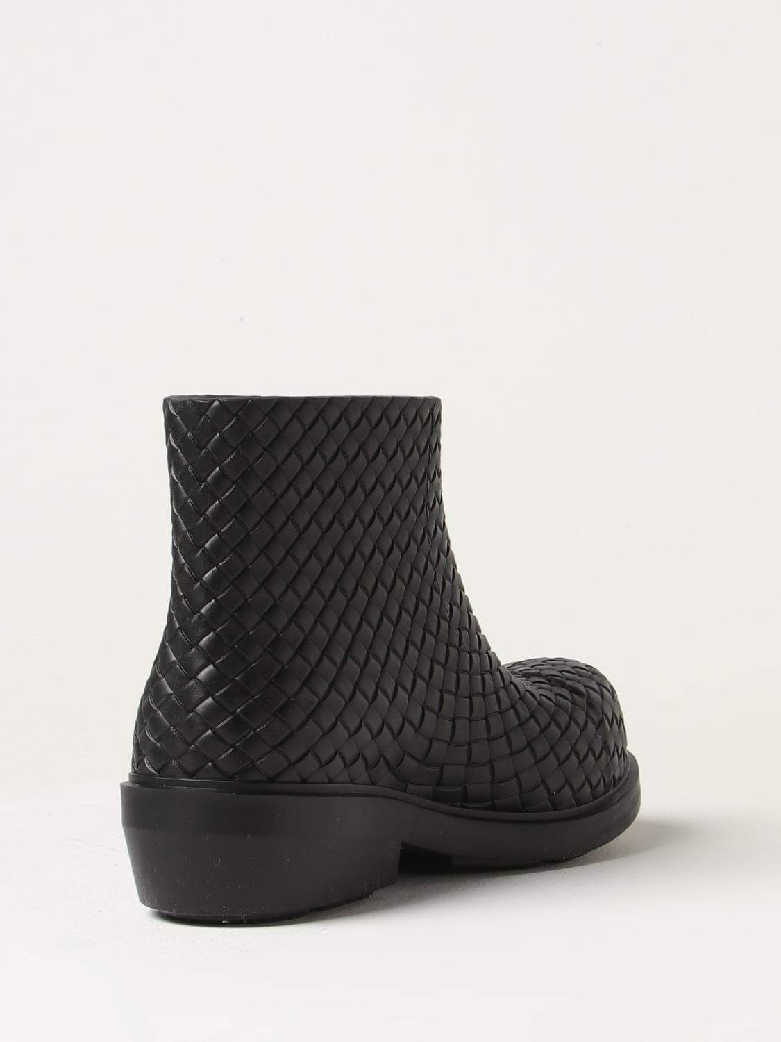 Bottega Veneta Men Bottega Veneta Fireman Ankle Boots In Woven Rubber