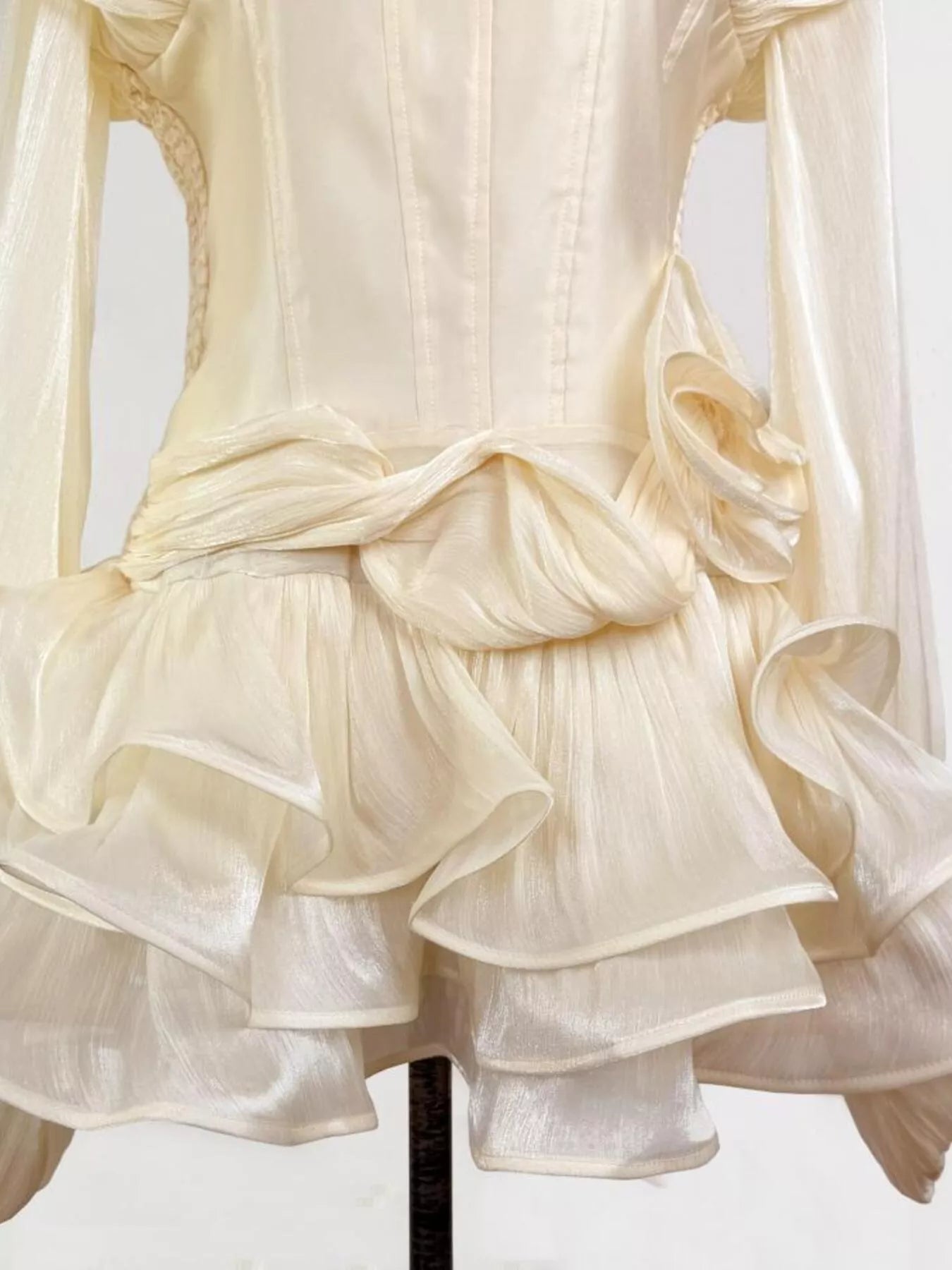 Ruffled Long Sleeve Mini Dress