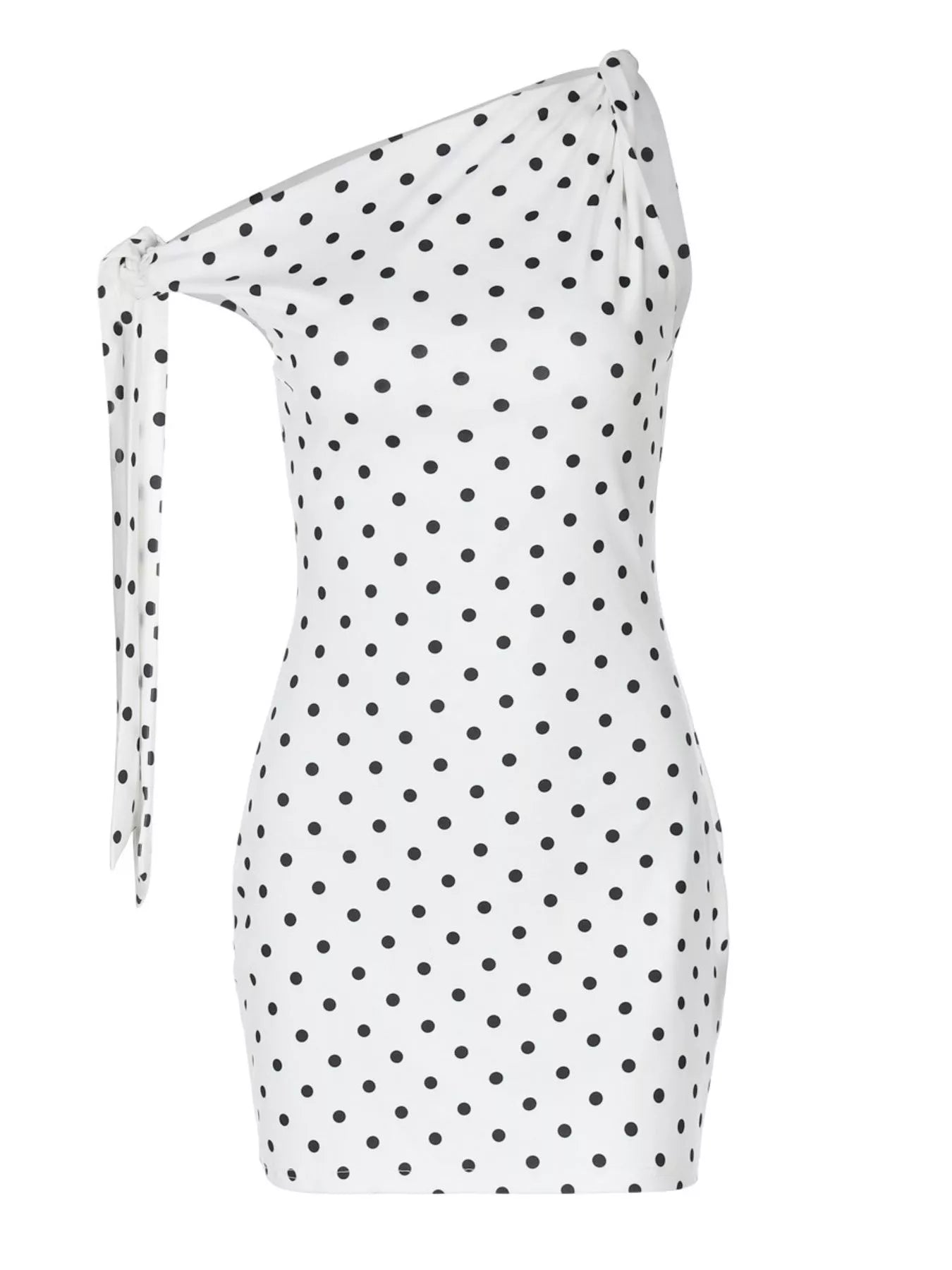 Polka Dot Sleeveless Mini Dress with Bow Accents