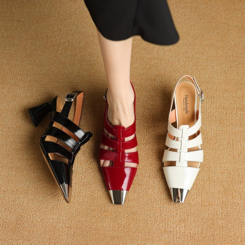Light luxury niche French retro sandals for outer wear