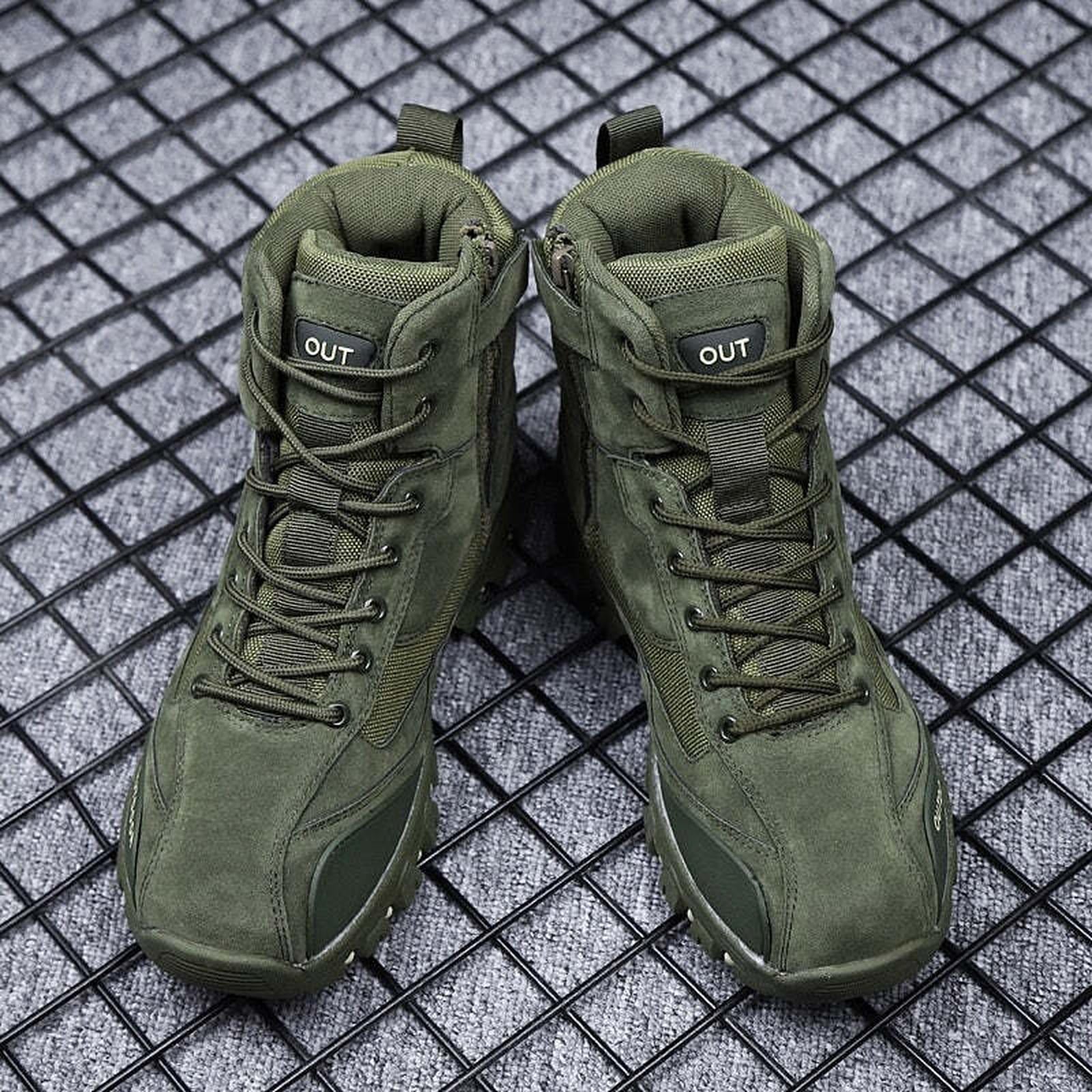 Tactical Military Combat Boots Men Genuine Leather US Army Hunting Trekking Camping Mountaineering Winter Work Shoes Bot JKPUDUN