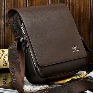 Premium Kangaroo Leather Messenger Bag - Men's Casual Shoulder Briefcase