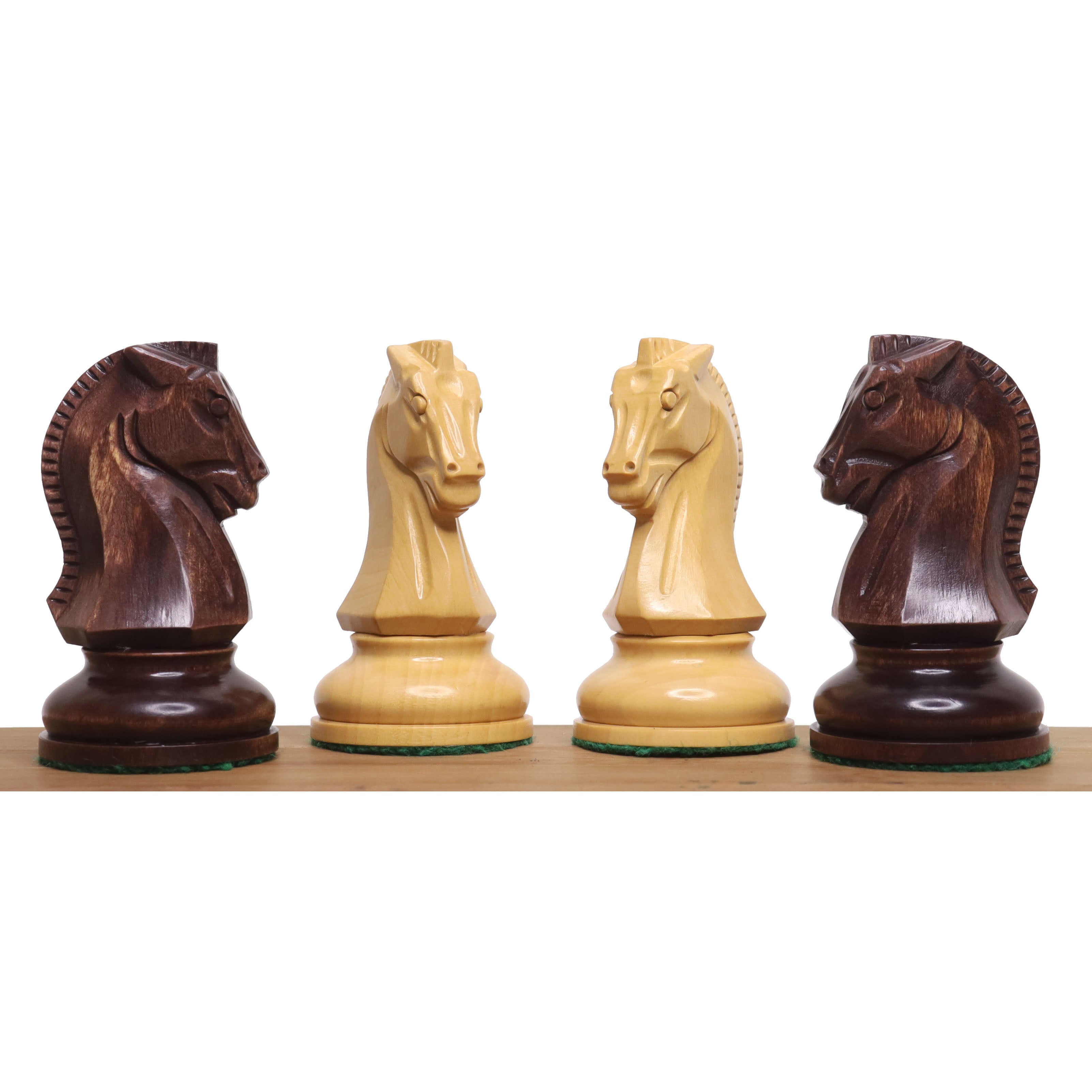 1950s' Fischer Dubrovnik Chess Set- Chess Pieces Only - Mahogany Stained & Boxwood - 3.8" King