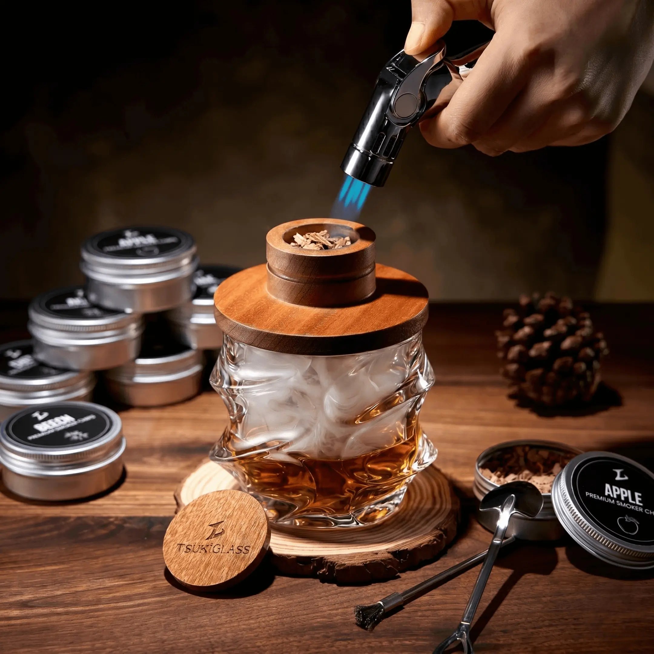 Tsuki Smoker Kit For Whisky & Cocktail (Storm Bundle)