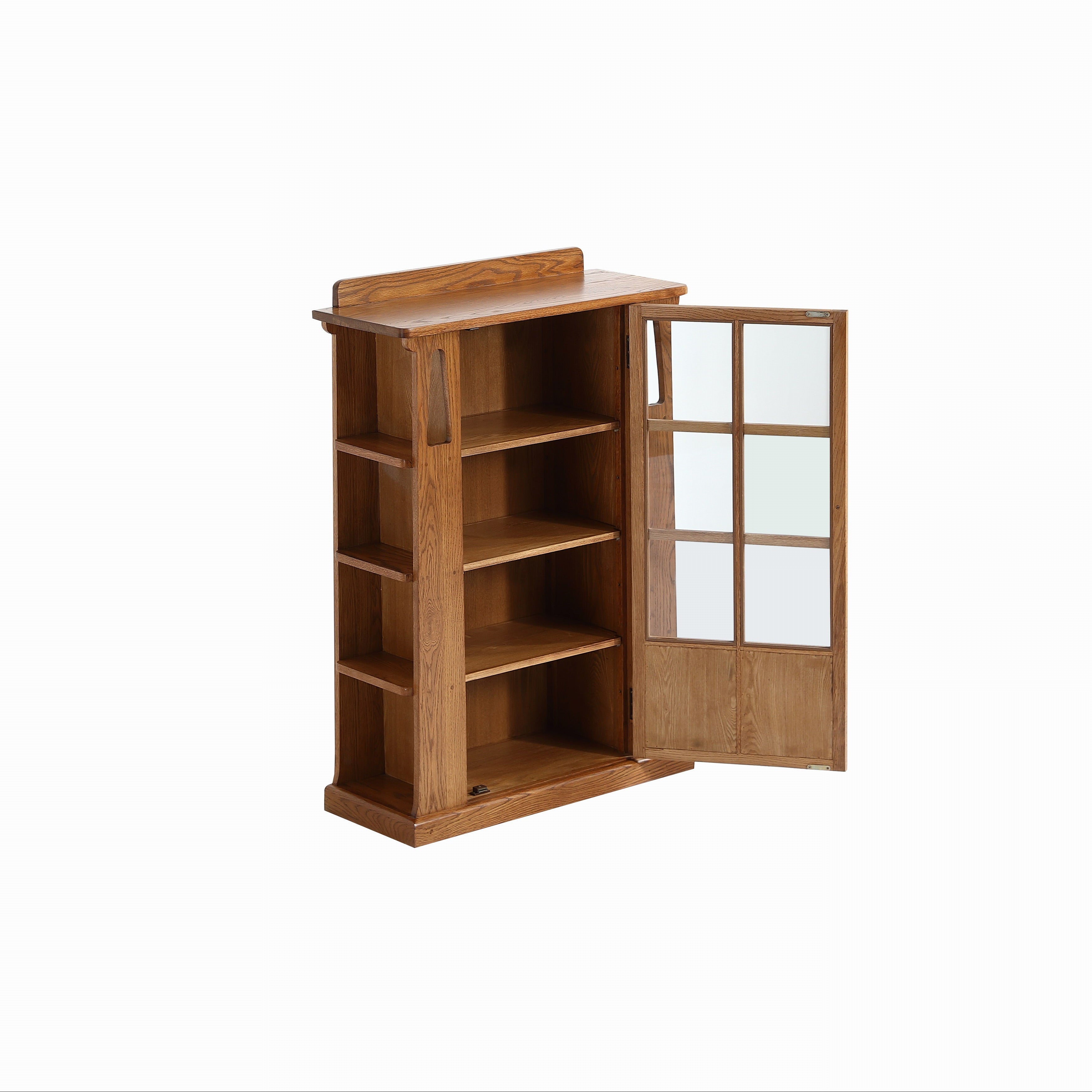 Mission 1 Door Bookcase with Side Shelves - MC