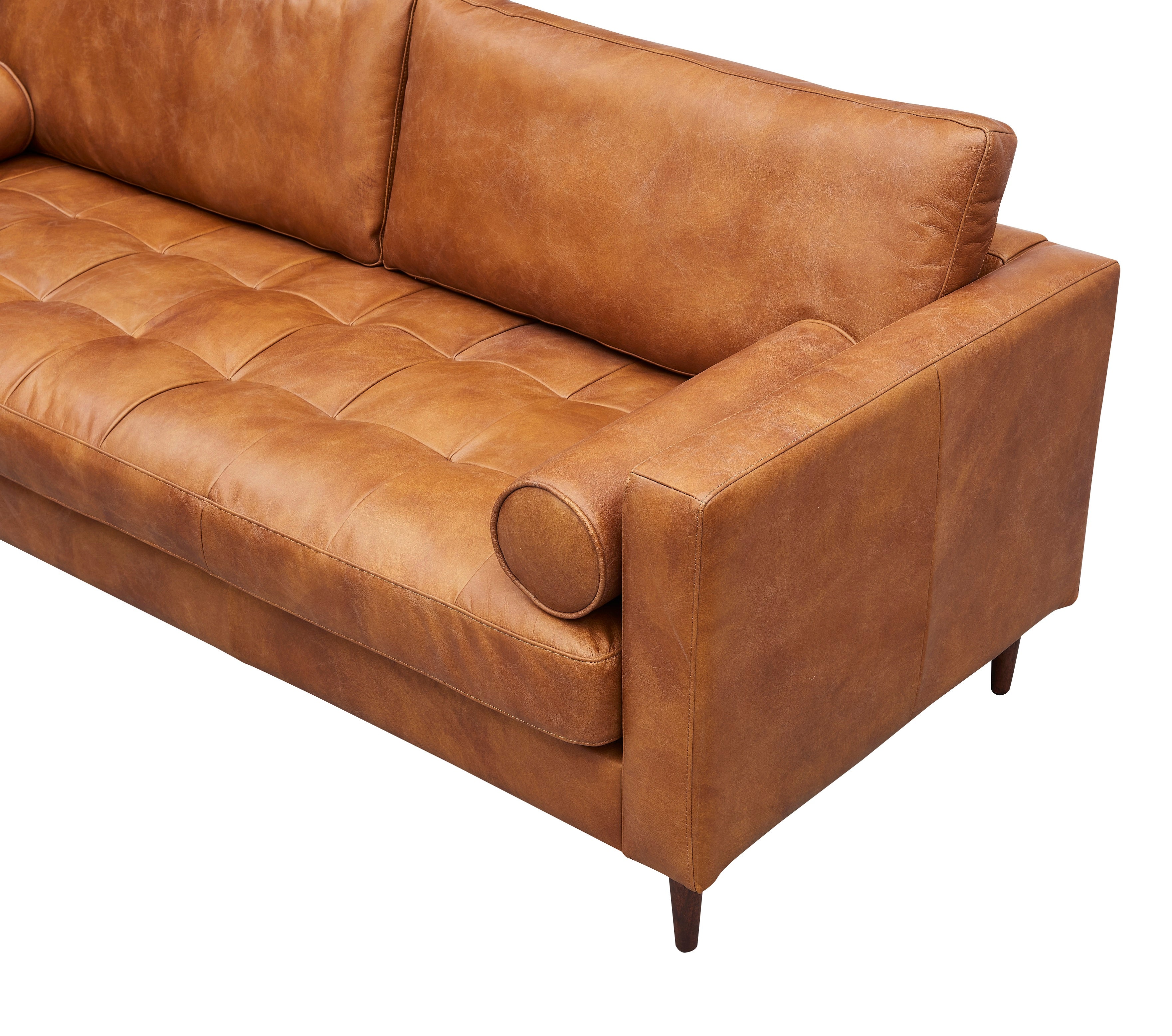 Alamo Top Grain Leather Sofa - Light Brown