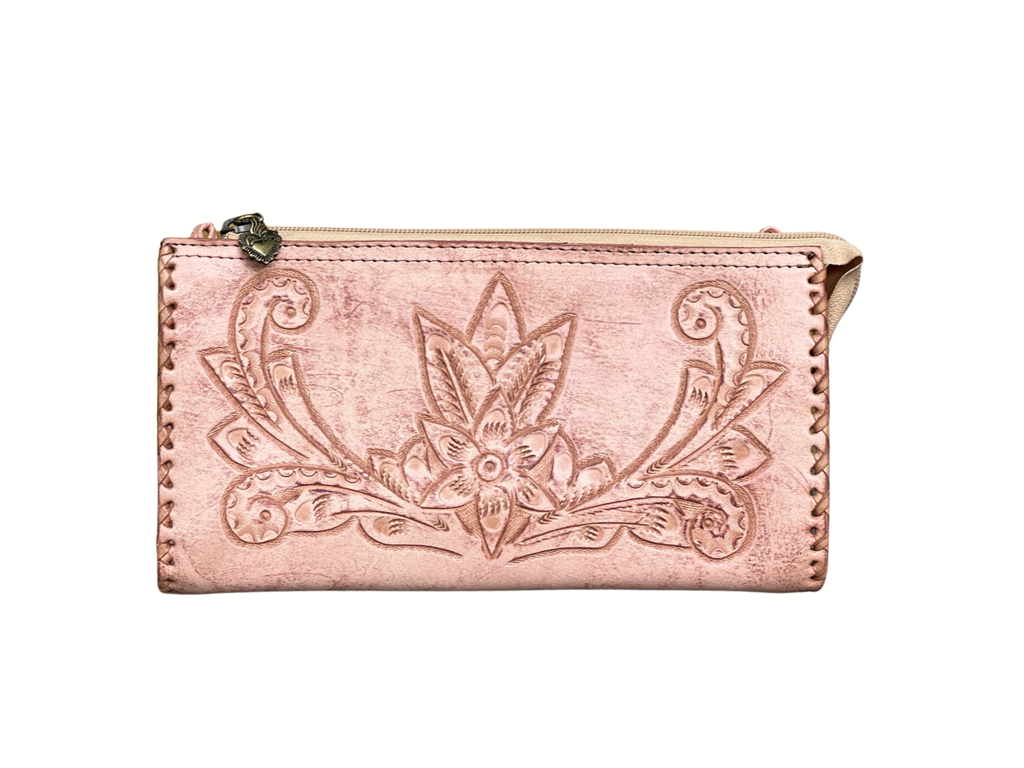 The Ella| Hand-Tooled Leather Clutch & Crossbody