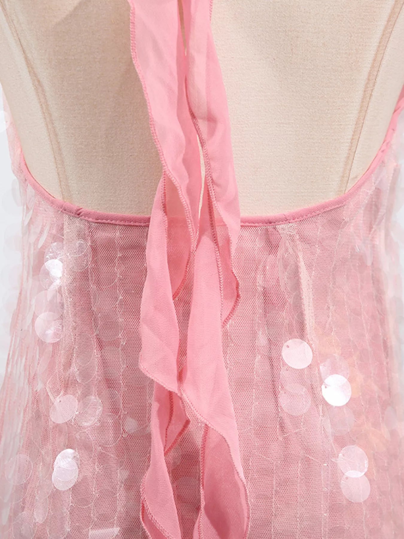Sequin Halter Neck Mini Dress