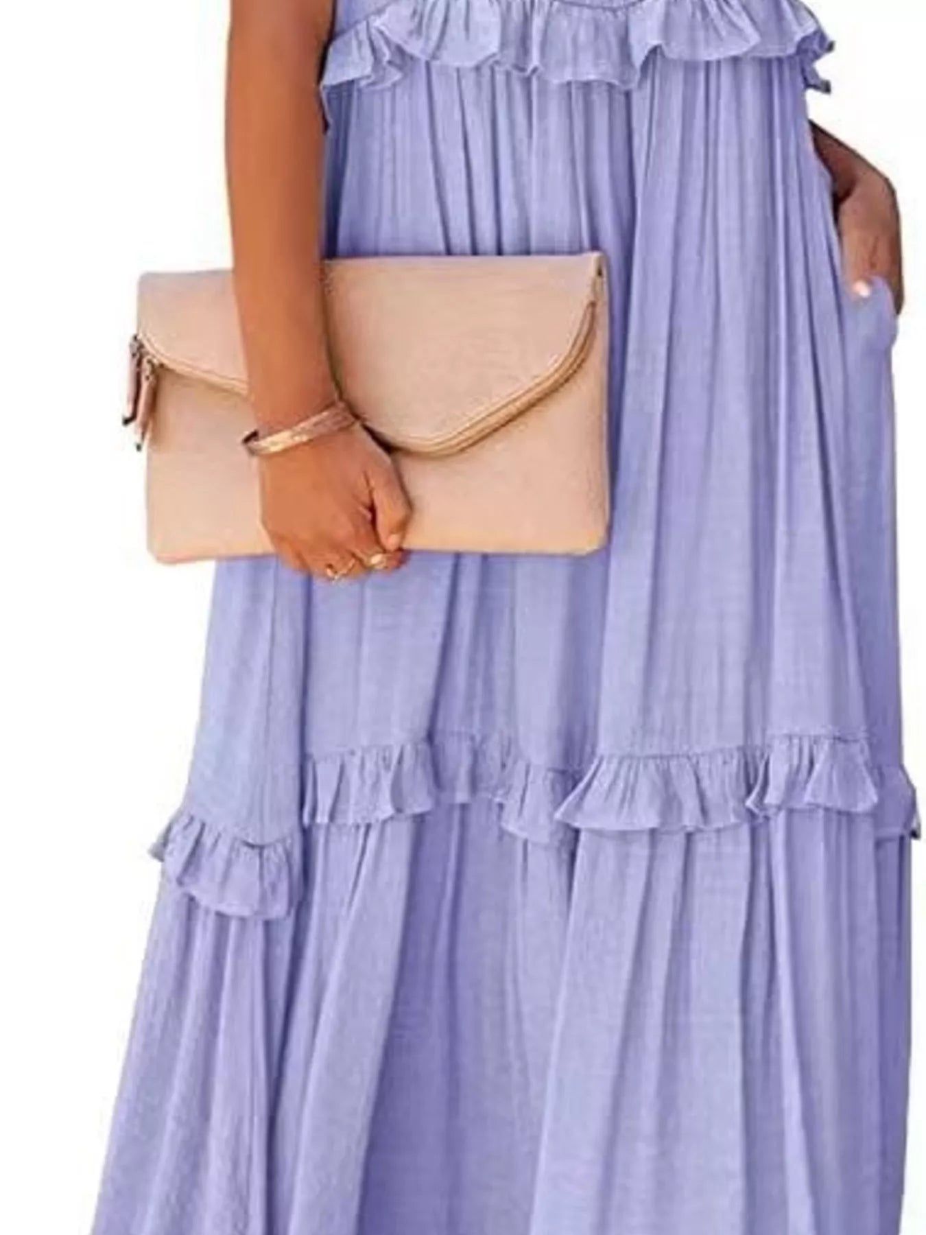 Ruffled Tiered Sleeveless Maxi Dress
