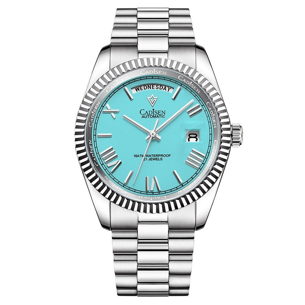 Men's Automatic Stainless Steel Sapphire Calendar Watch