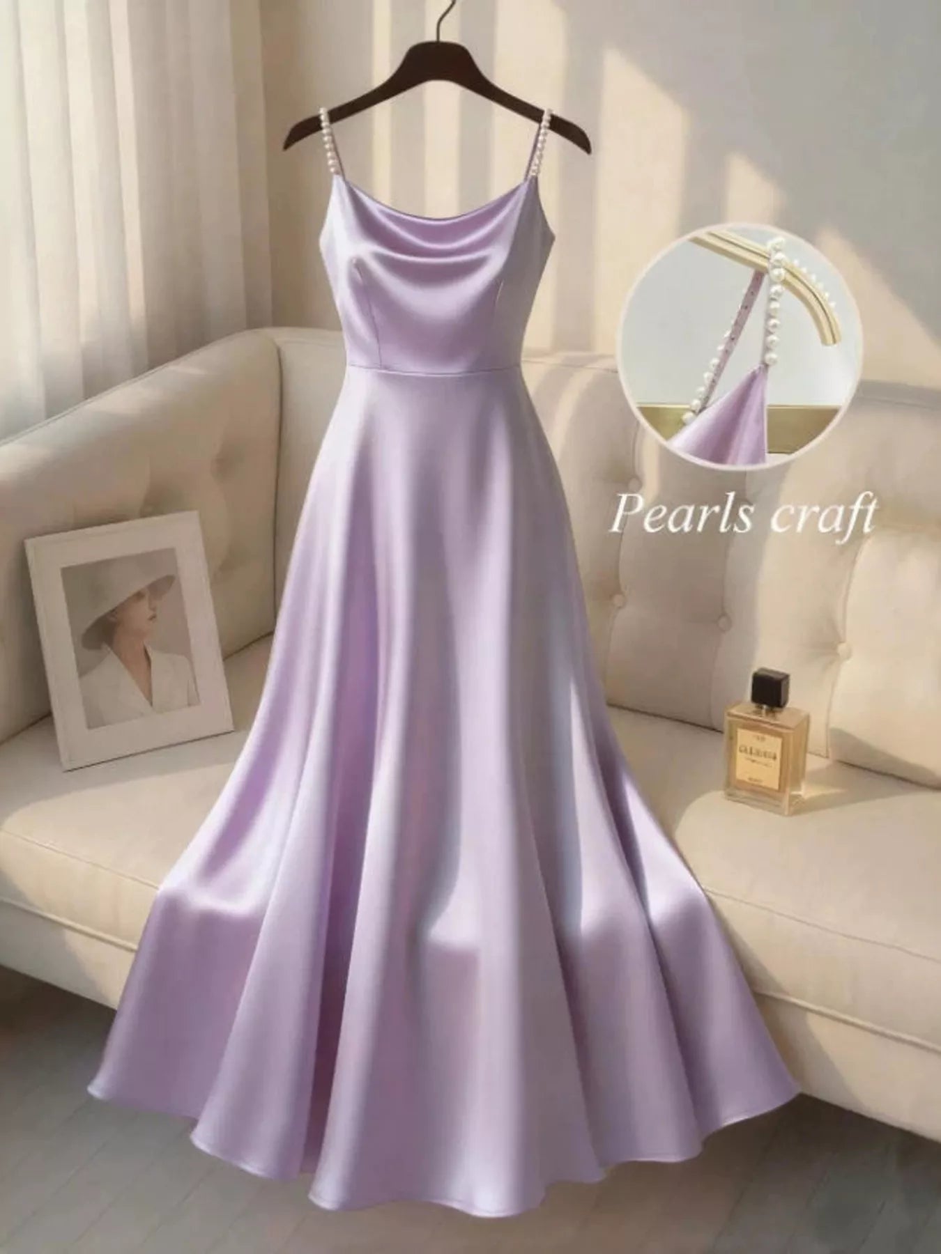 Pearl Strap Satin Cami Dress